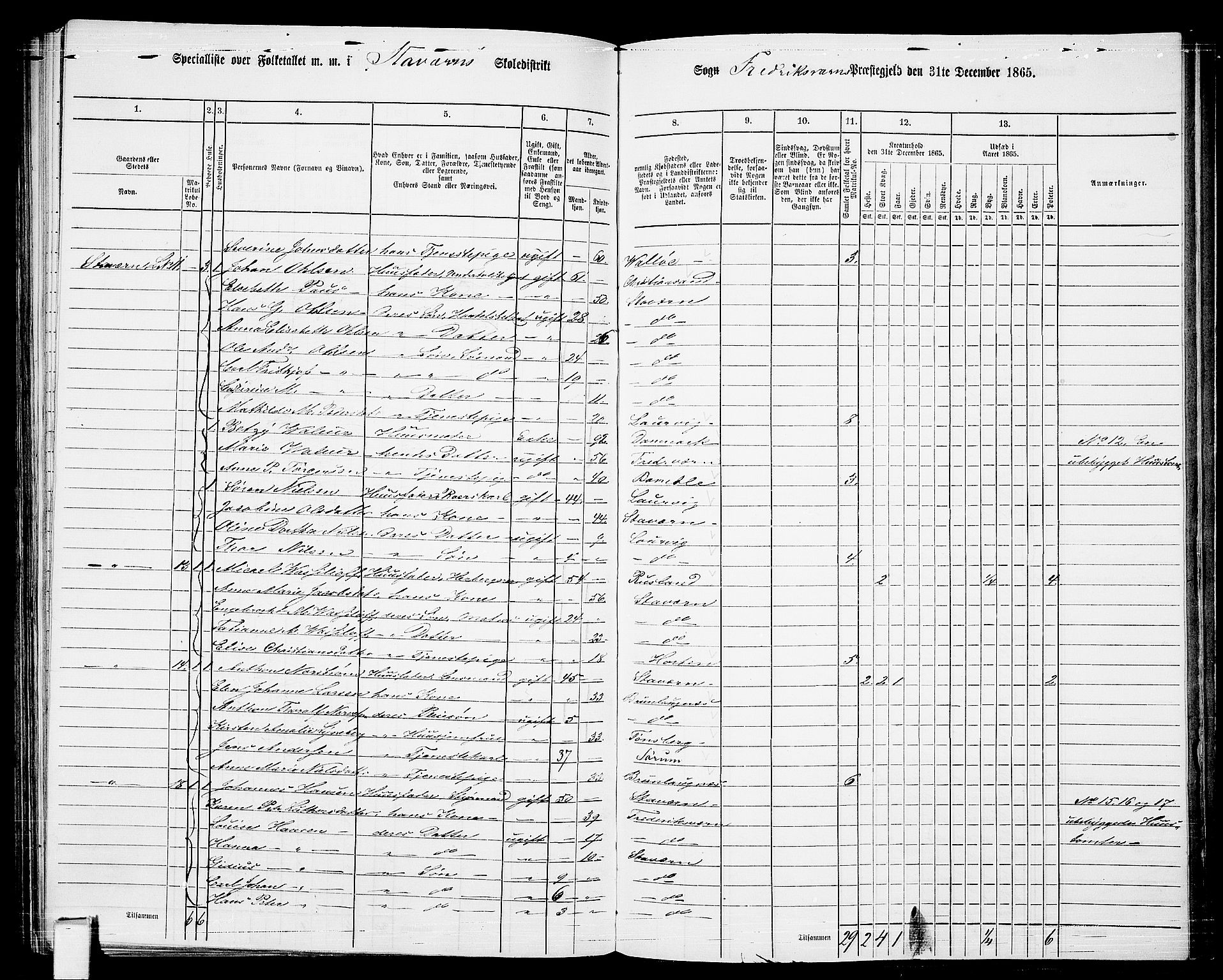 RA, 1865 census for Fredriksvern, 1865, p. 19