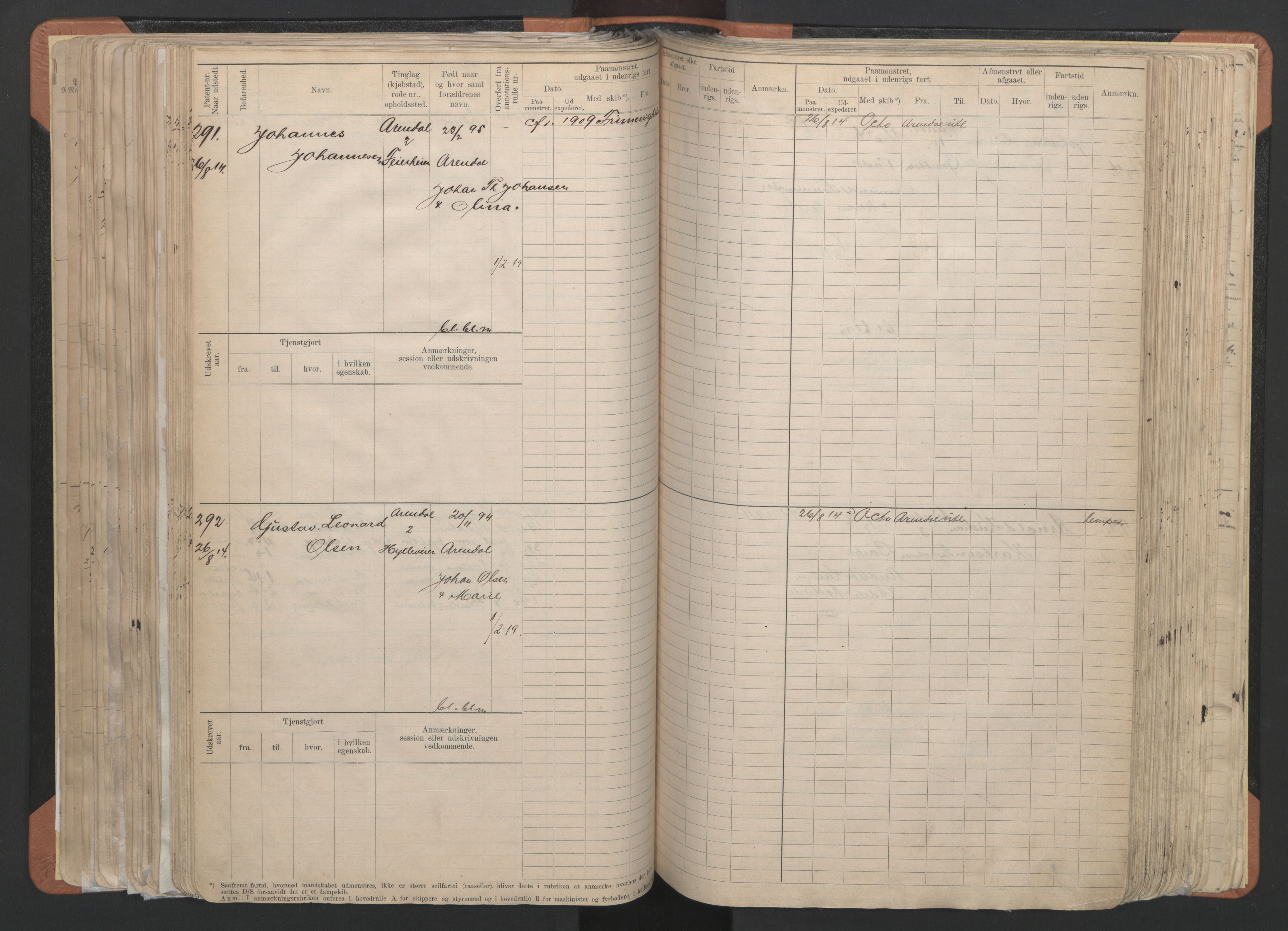 Arendal mønstringskrets, AV/SAK-2031-0012/F/Fb/L0024: Hovedrulle B nr 1-665, S-22, 1886-1933, p. 153