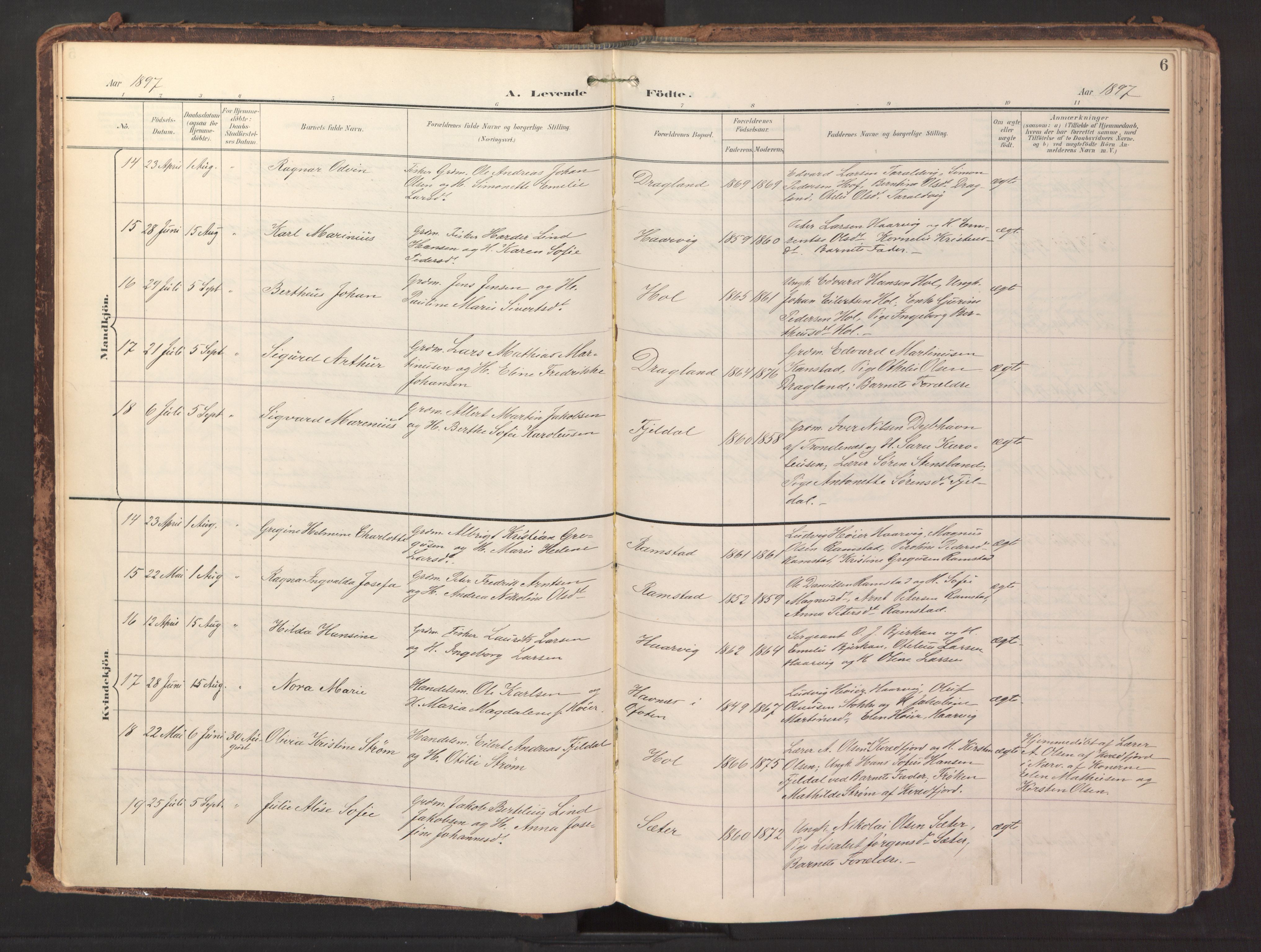 Ministerialprotokoller, klokkerbøker og fødselsregistre - Nordland, AV/SAT-A-1459/865/L0926: Parish register (official) no. 865A04, 1897-1912, p. 6