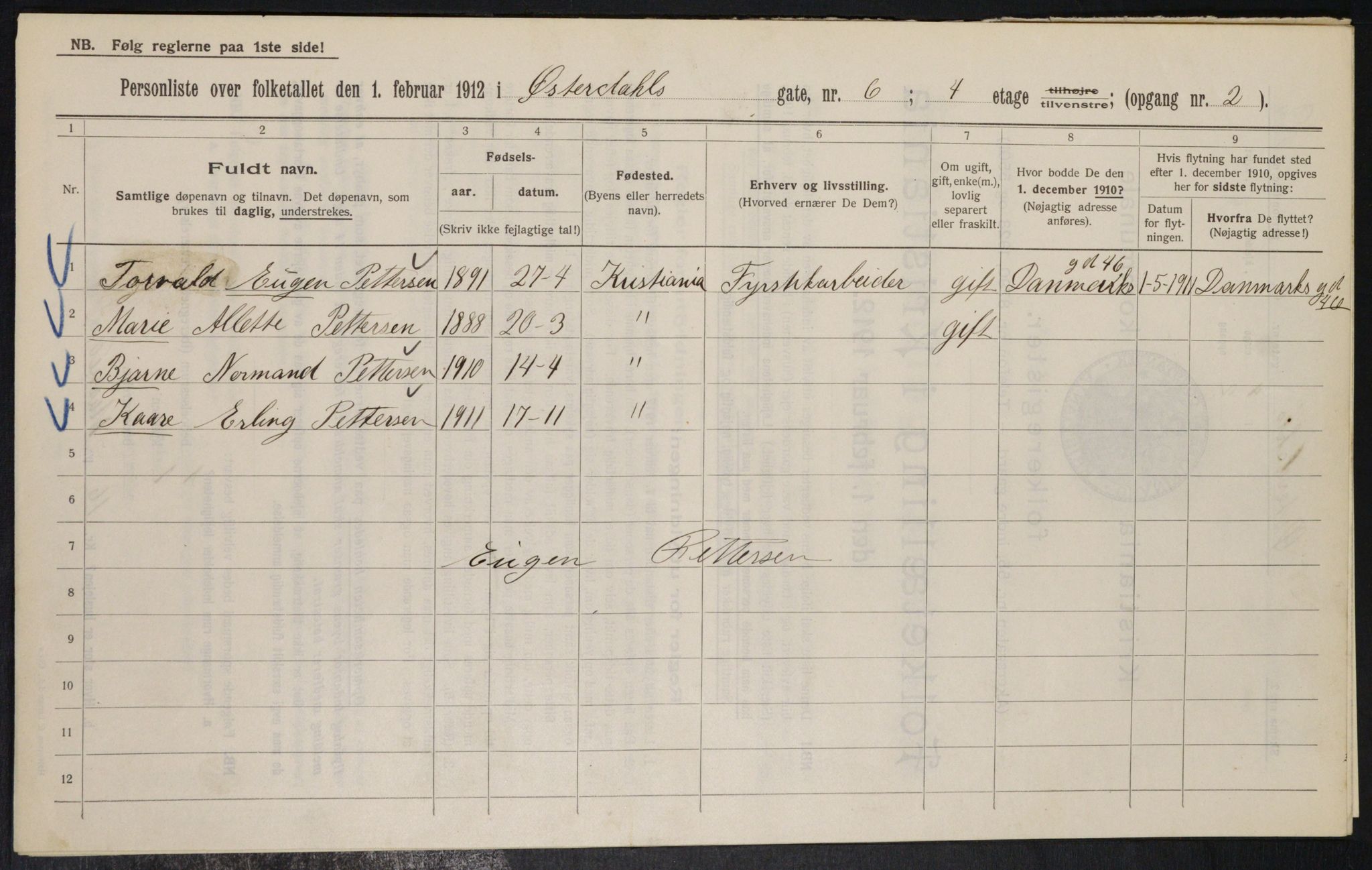 OBA, Municipal Census 1912 for Kristiania, 1912, p. 129050