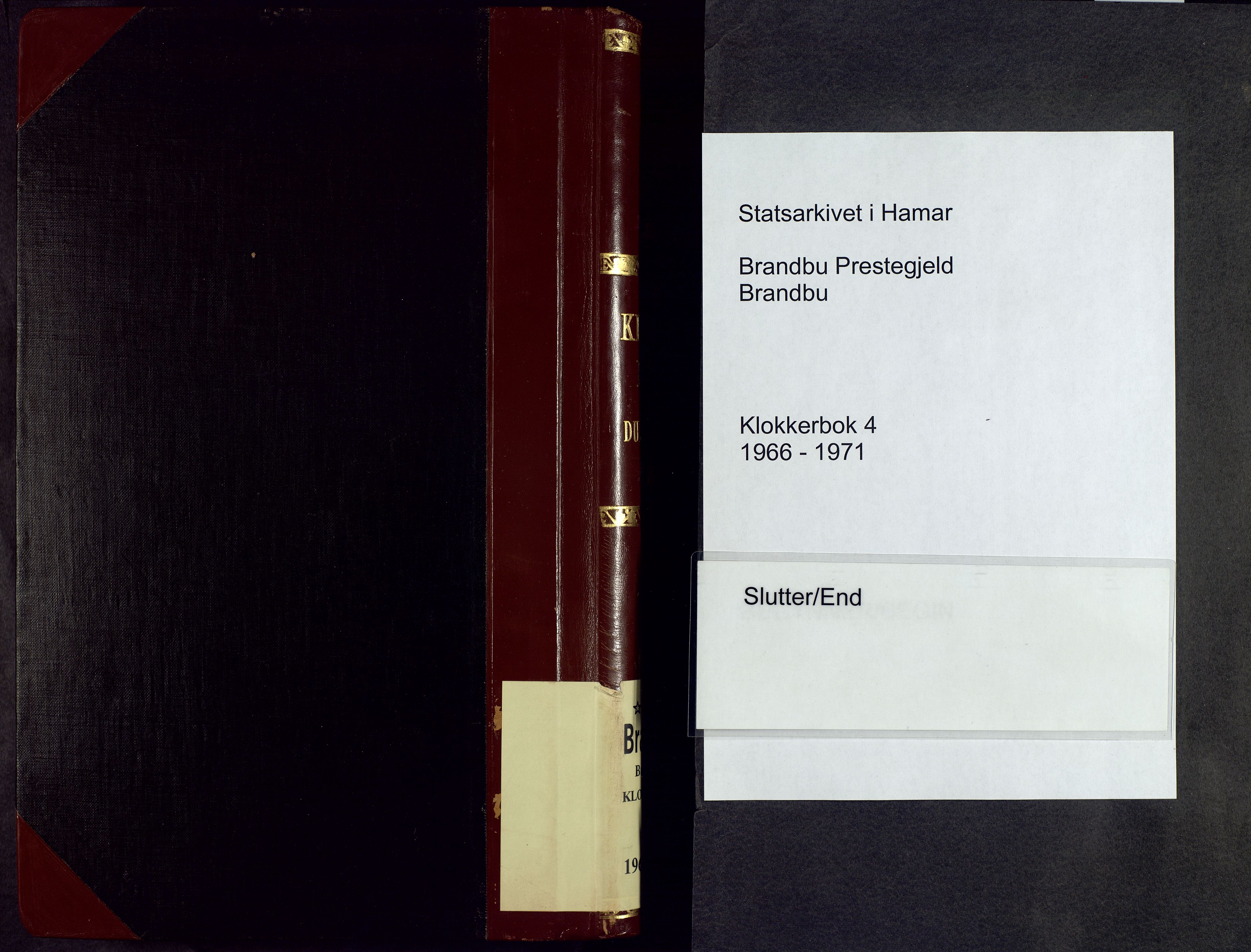 Brandbu prestekontor, AV/SAH-PREST-114/H/Ha/Hab/L0004: Parish register (copy) no. 4, 1966-1971