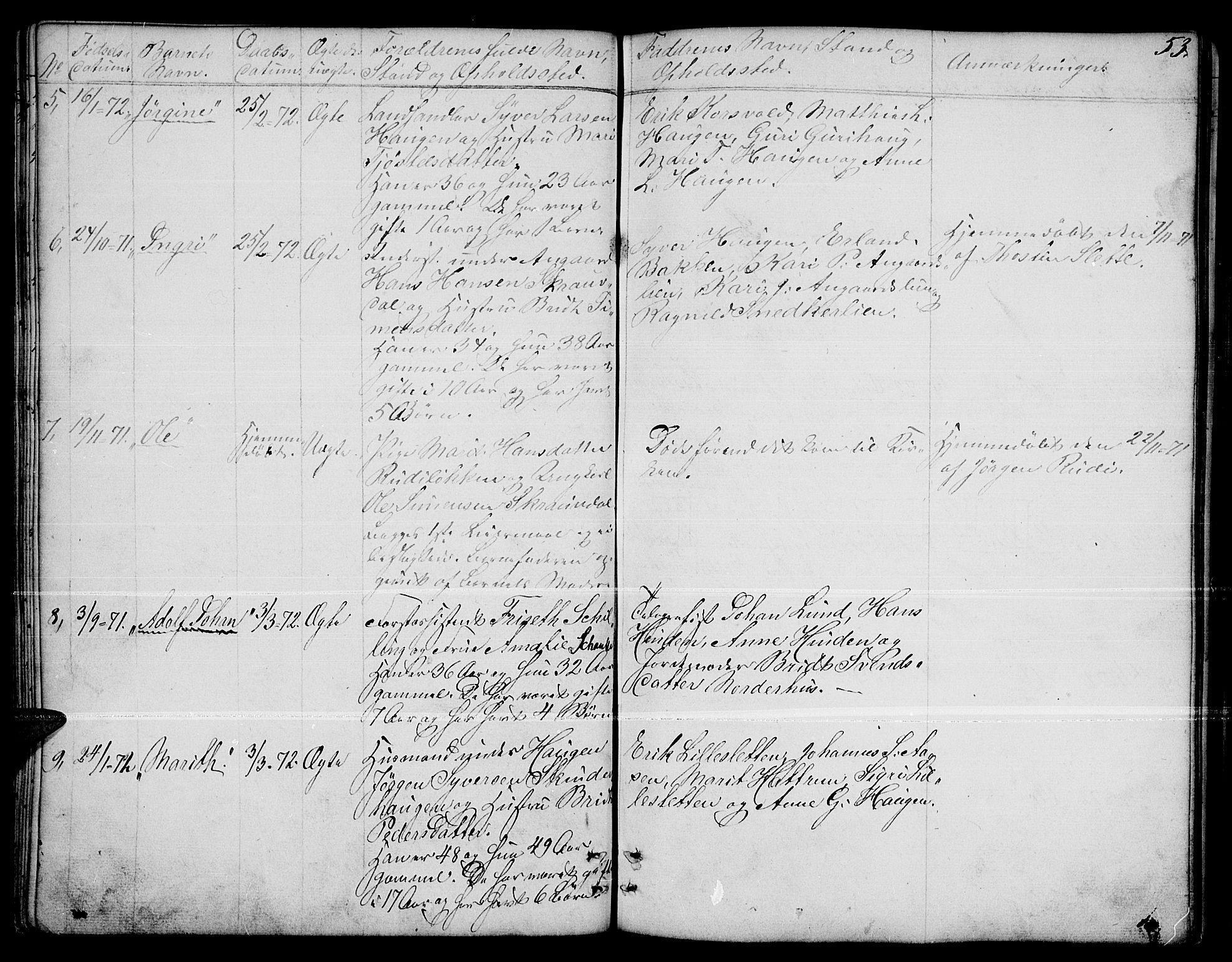 Dovre prestekontor, SAH/PREST-066/H/Ha/Hab/L0001: Parish register (copy) no. 1, 1862-1880, p. 53