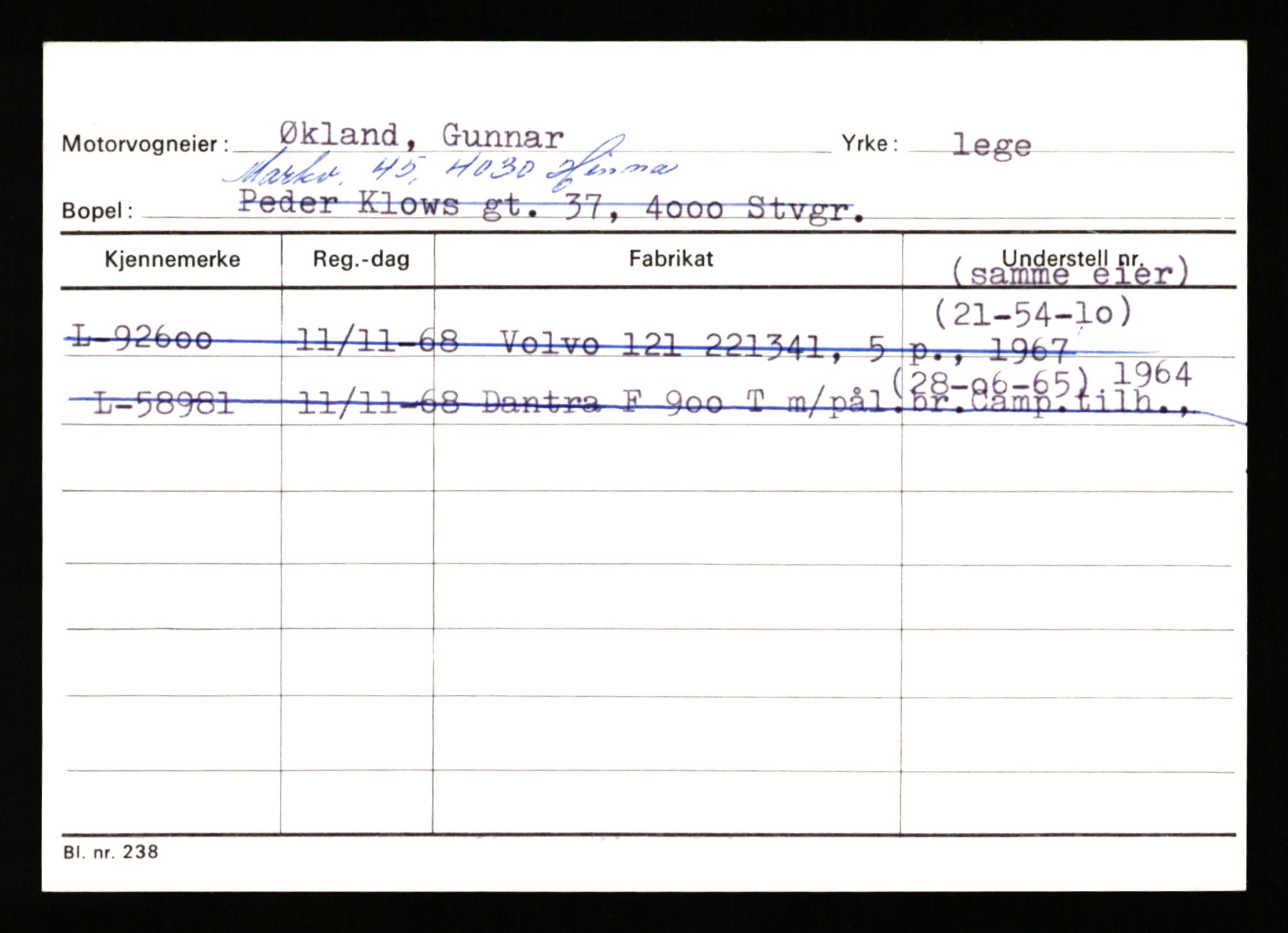 Stavanger trafikkstasjon, SAST/A-101942/0/H/L0043: Viste - Øksendal, 1930-1971, p. 2434