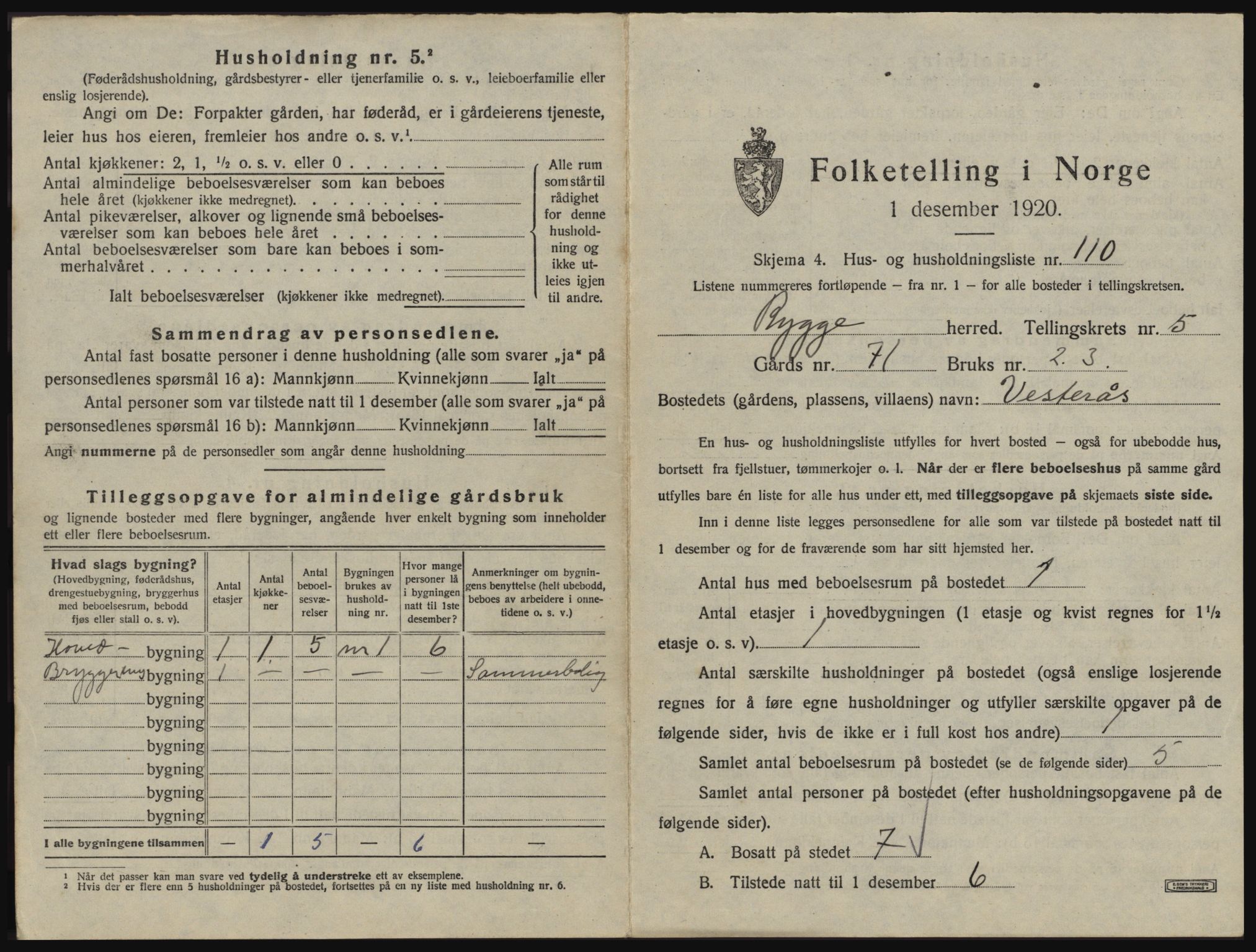 SAO, 1920 census for Rygge, 1920, p. 1639