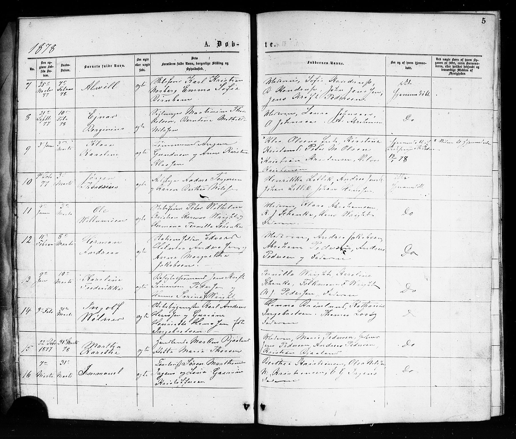 Porsgrunn kirkebøker , SAKO/A-104/G/Ga/L0003: Parish register (copy) no. I 3, 1877-1915, p. 5