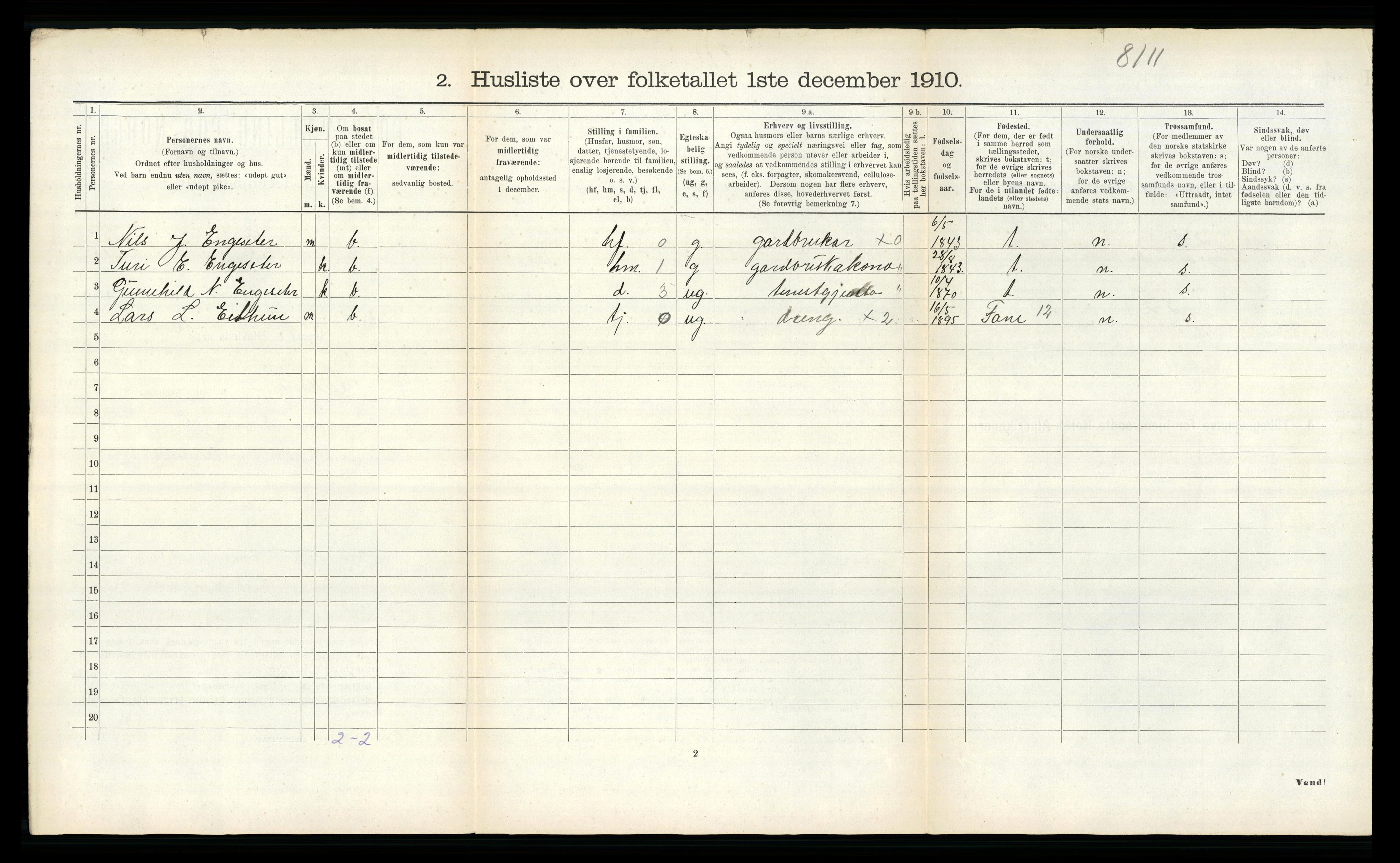 RA, 1910 census for Leikanger, 1910, p. 91