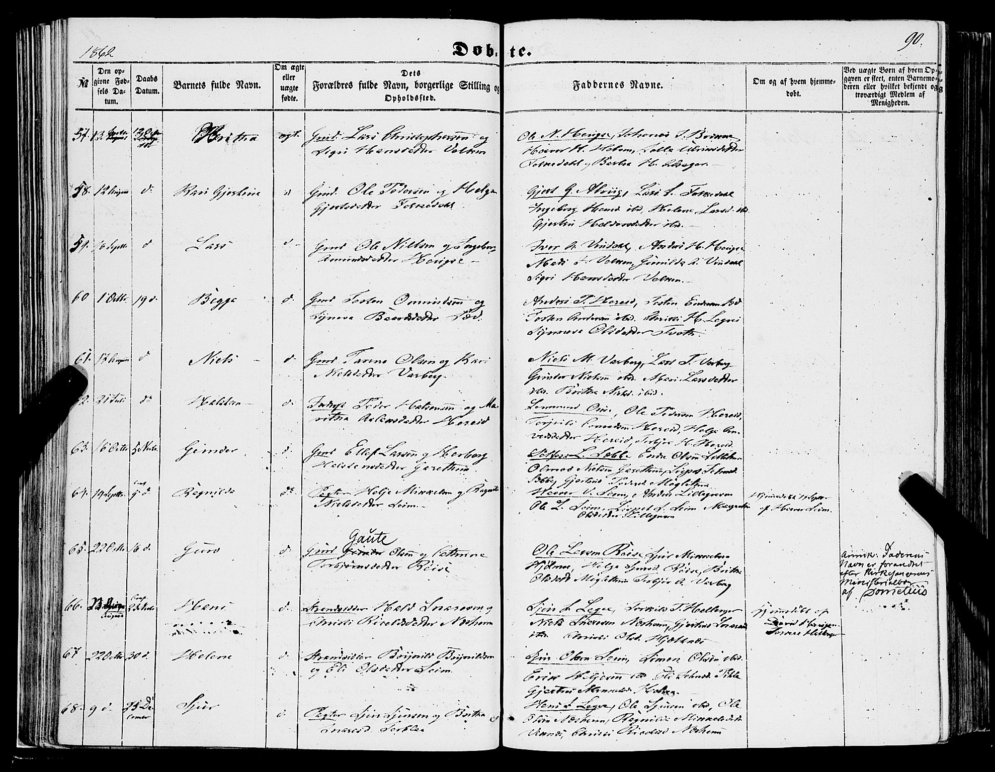 Ulvik sokneprestembete, AV/SAB-A-78801/H/Haa: Parish register (official) no. A 13, 1853-1863, p. 90