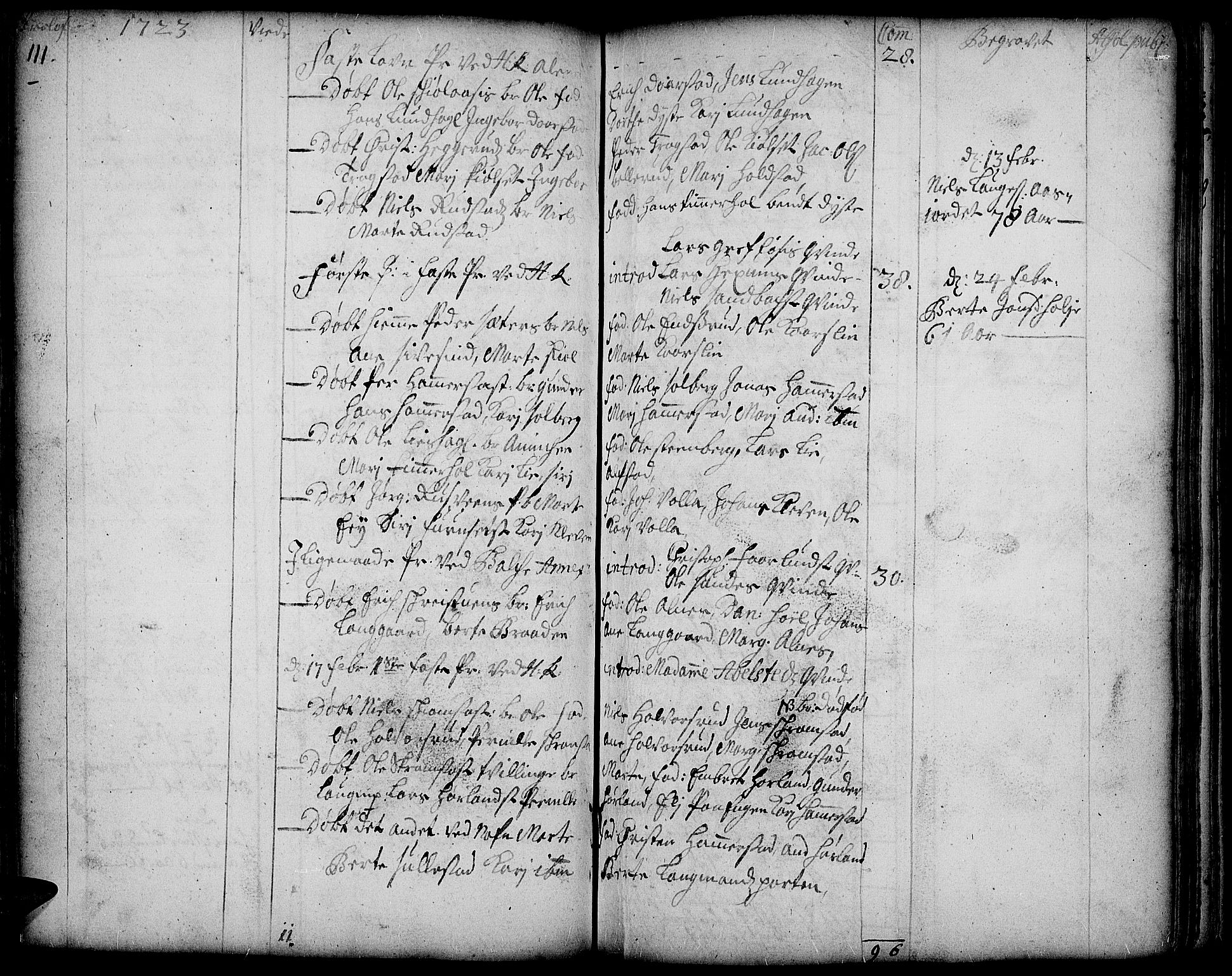 Toten prestekontor, SAH/PREST-102/H/Ha/Haa/L0002: Parish register (official) no. 2, 1714-1732, p. 111
