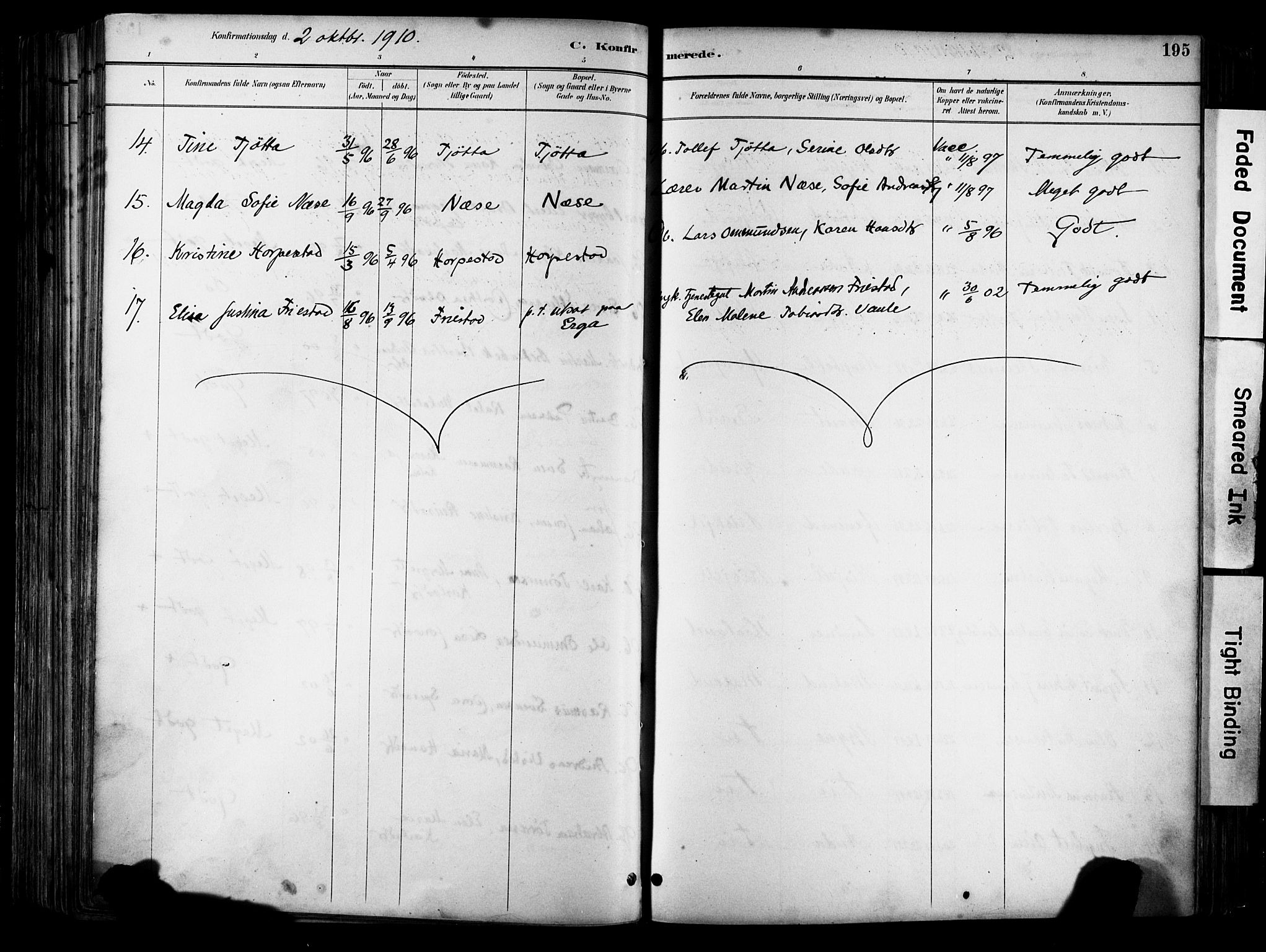 Klepp sokneprestkontor, SAST/A-101803/001/3/30BA/L0009: Parish register (official) no. A 7, 1886-1915, p. 195