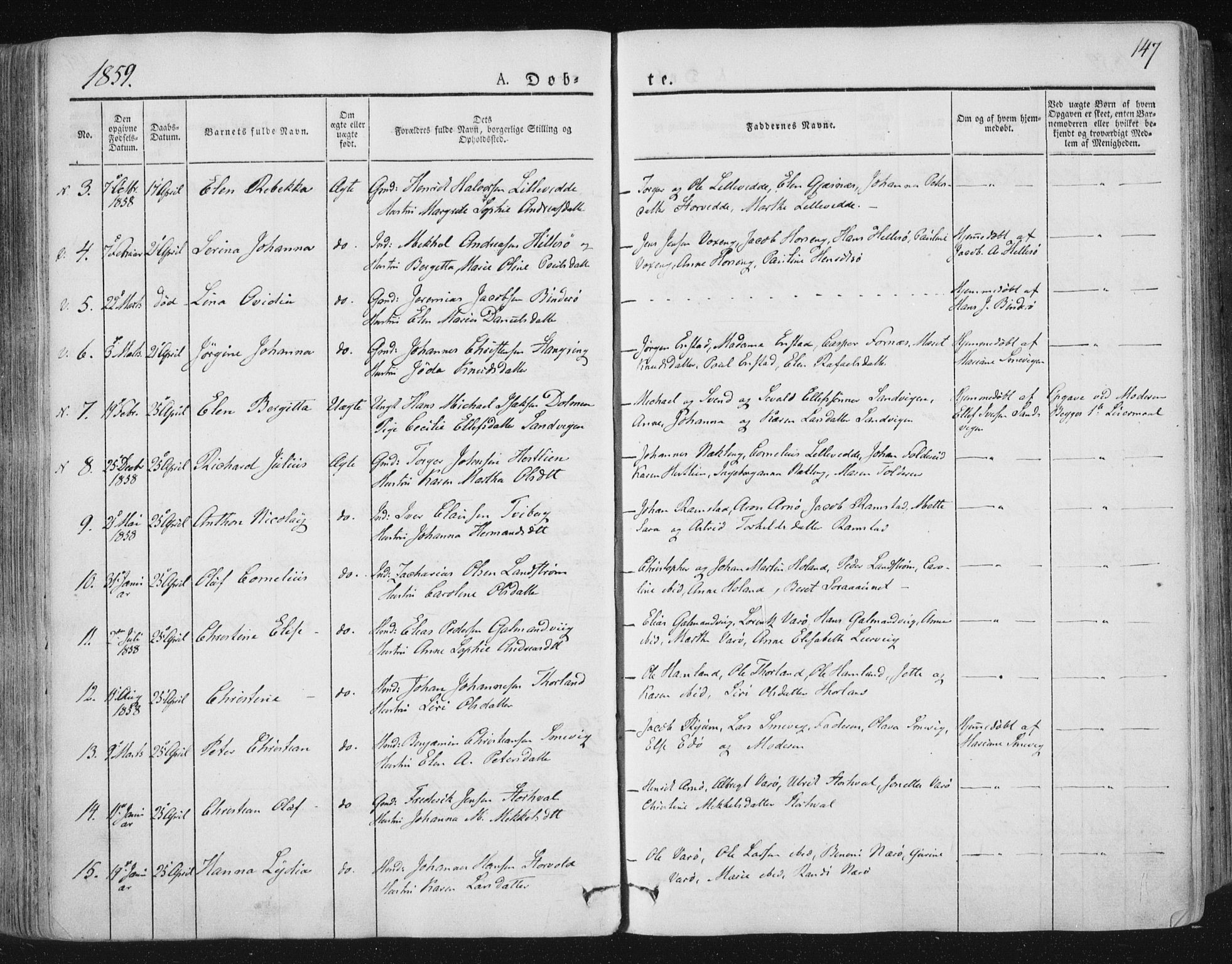Ministerialprotokoller, klokkerbøker og fødselsregistre - Nord-Trøndelag, SAT/A-1458/784/L0669: Parish register (official) no. 784A04, 1829-1859, p. 147