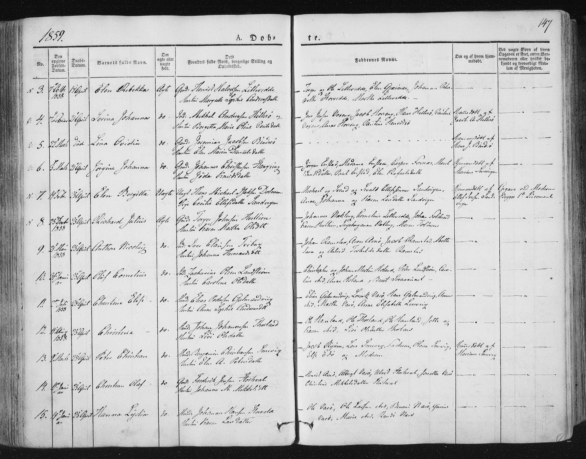 Ministerialprotokoller, klokkerbøker og fødselsregistre - Nord-Trøndelag, AV/SAT-A-1458/784/L0669: Parish register (official) no. 784A04, 1829-1859, p. 147