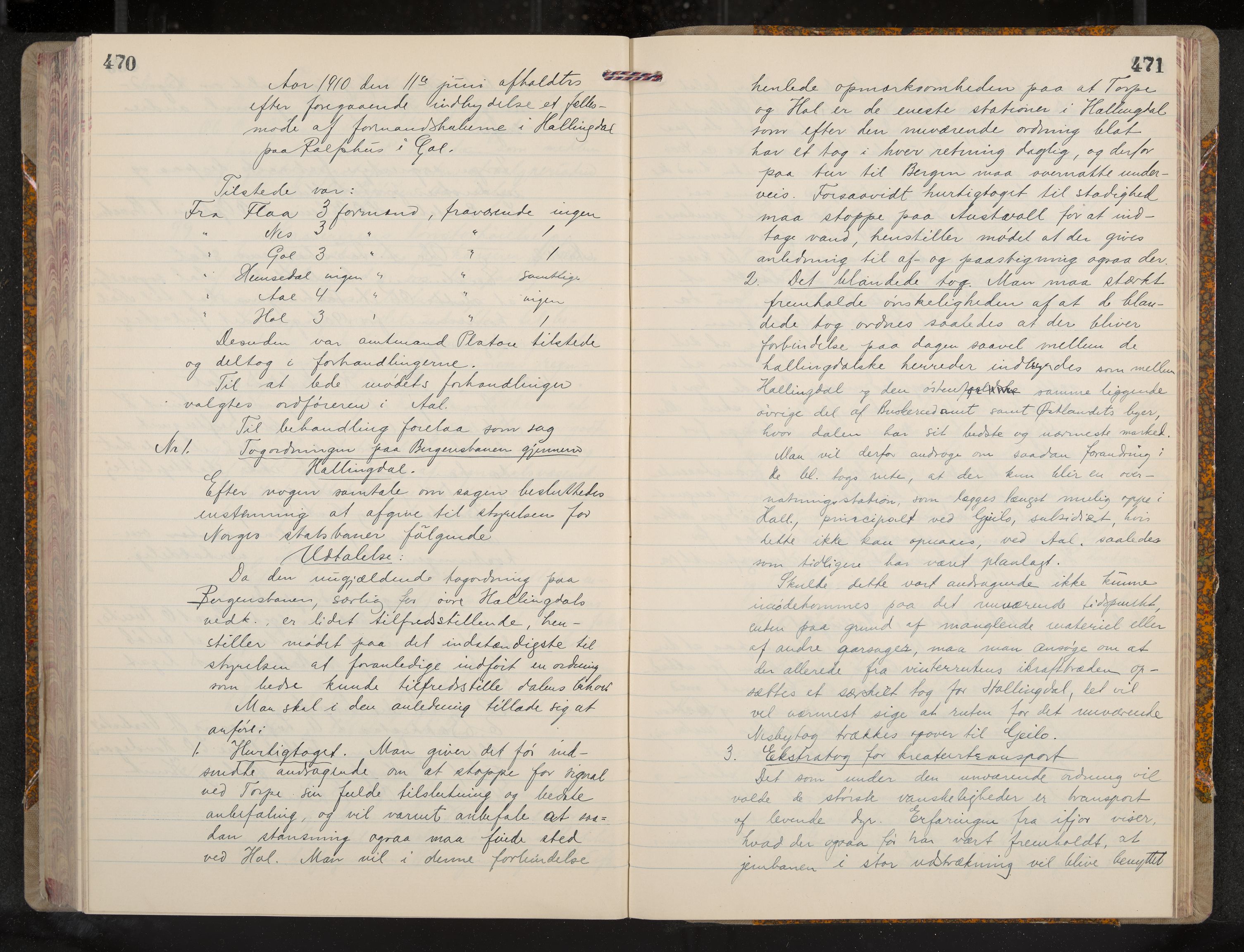 Ål formannskap og sentraladministrasjon, IKAK/0619021/A/Aa/L0005: Utskrift av møtebok, 1902-1910, p. 470-471