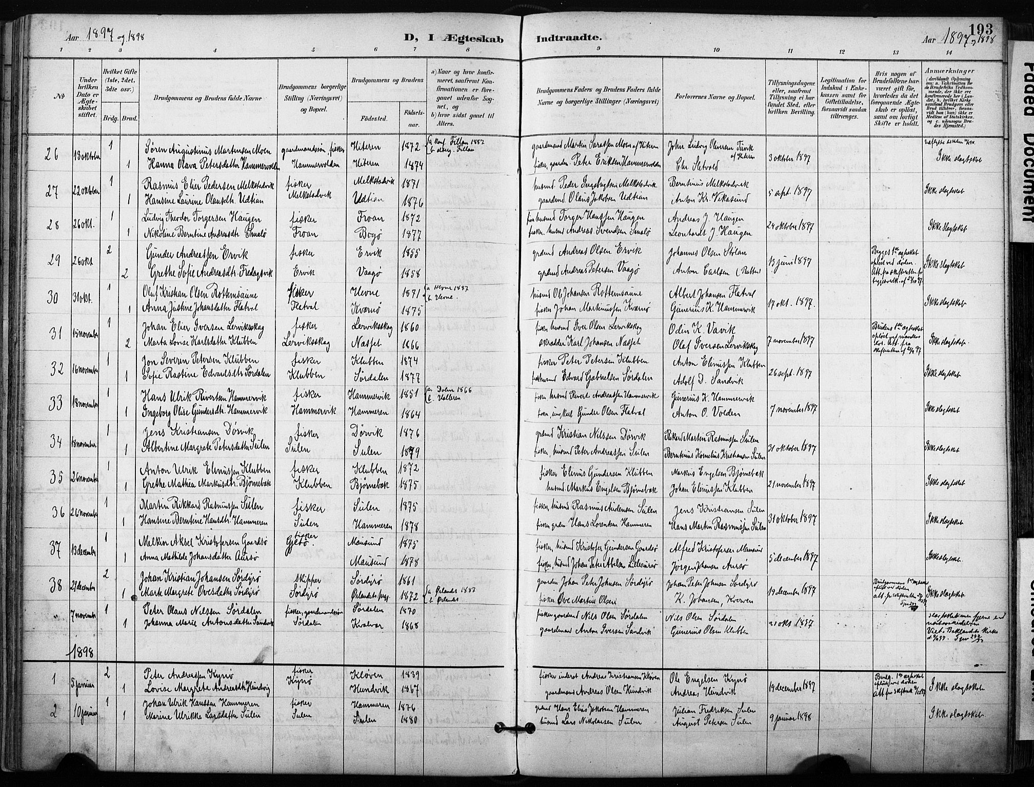 Ministerialprotokoller, klokkerbøker og fødselsregistre - Sør-Trøndelag, SAT/A-1456/640/L0579: Parish register (official) no. 640A04, 1889-1902, p. 193