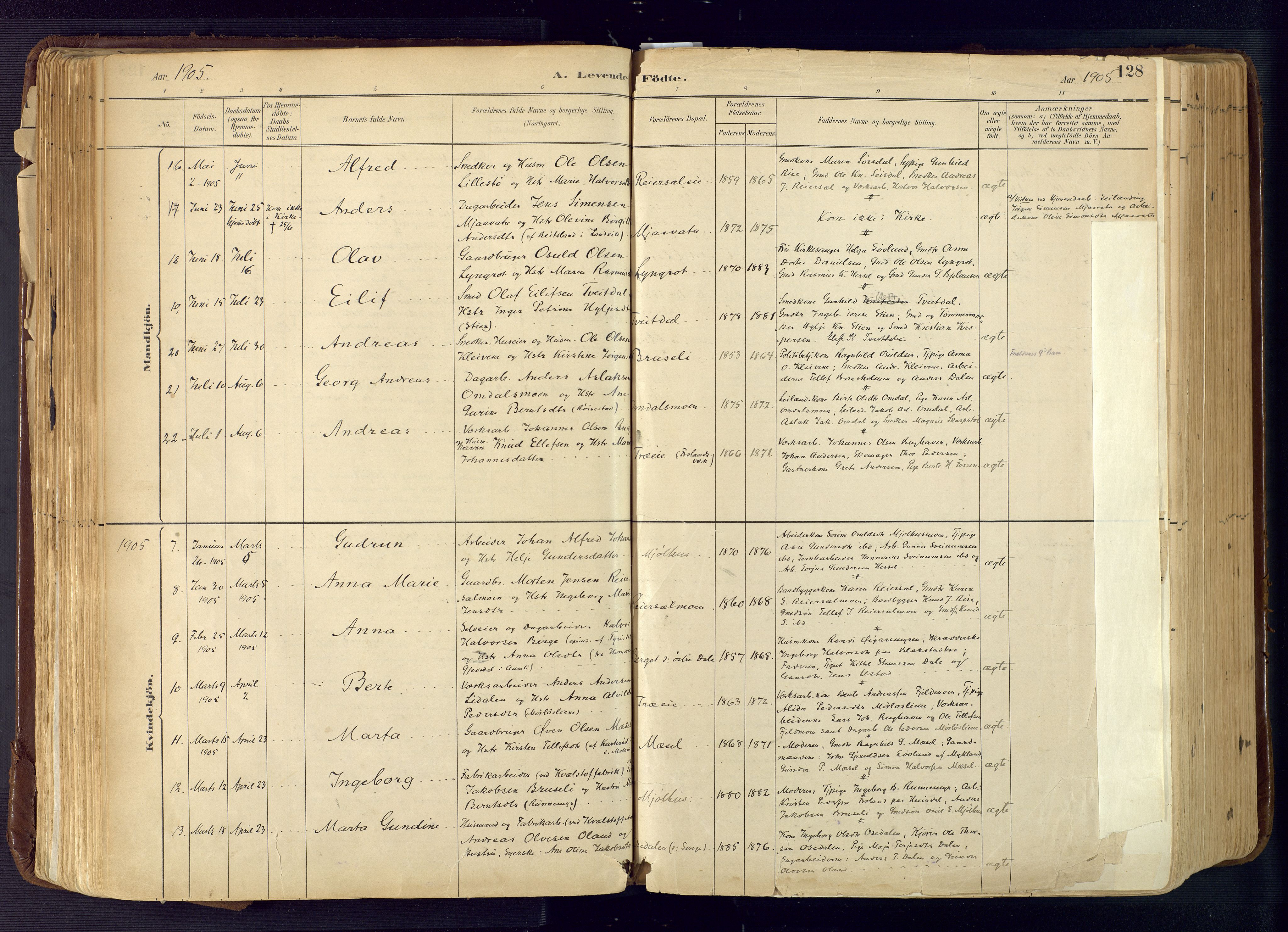Froland sokneprestkontor, AV/SAK-1111-0013/F/Fa/L0005: Parish register (official) no. A 5, 1882-1921, p. 128