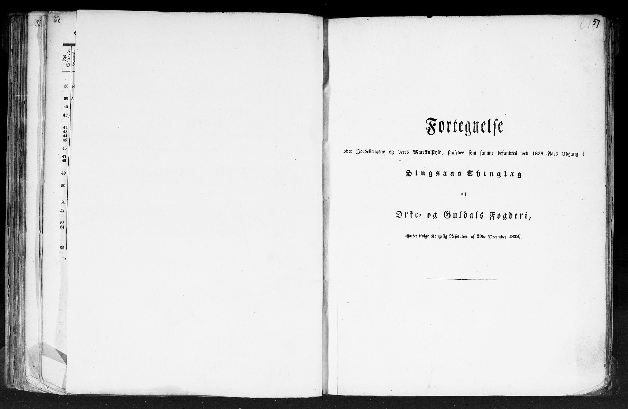 Rygh, RA/PA-0034/F/Fb/L0014: Matrikkelen for 1838 - Søndre Trondhjems amt (Sør-Trøndelag fylke), 1838, p. 57a