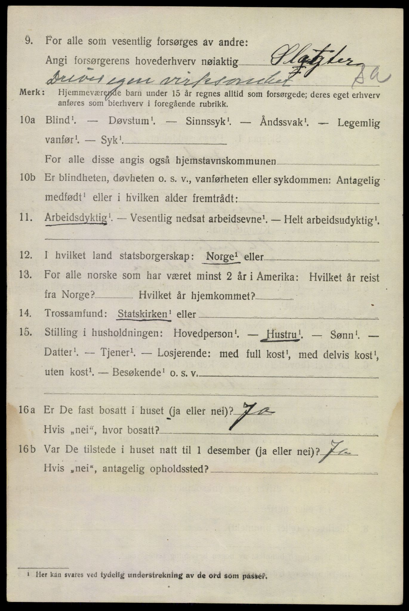 SAKO, 1920 census for Sandeherred, 1920, p. 18091