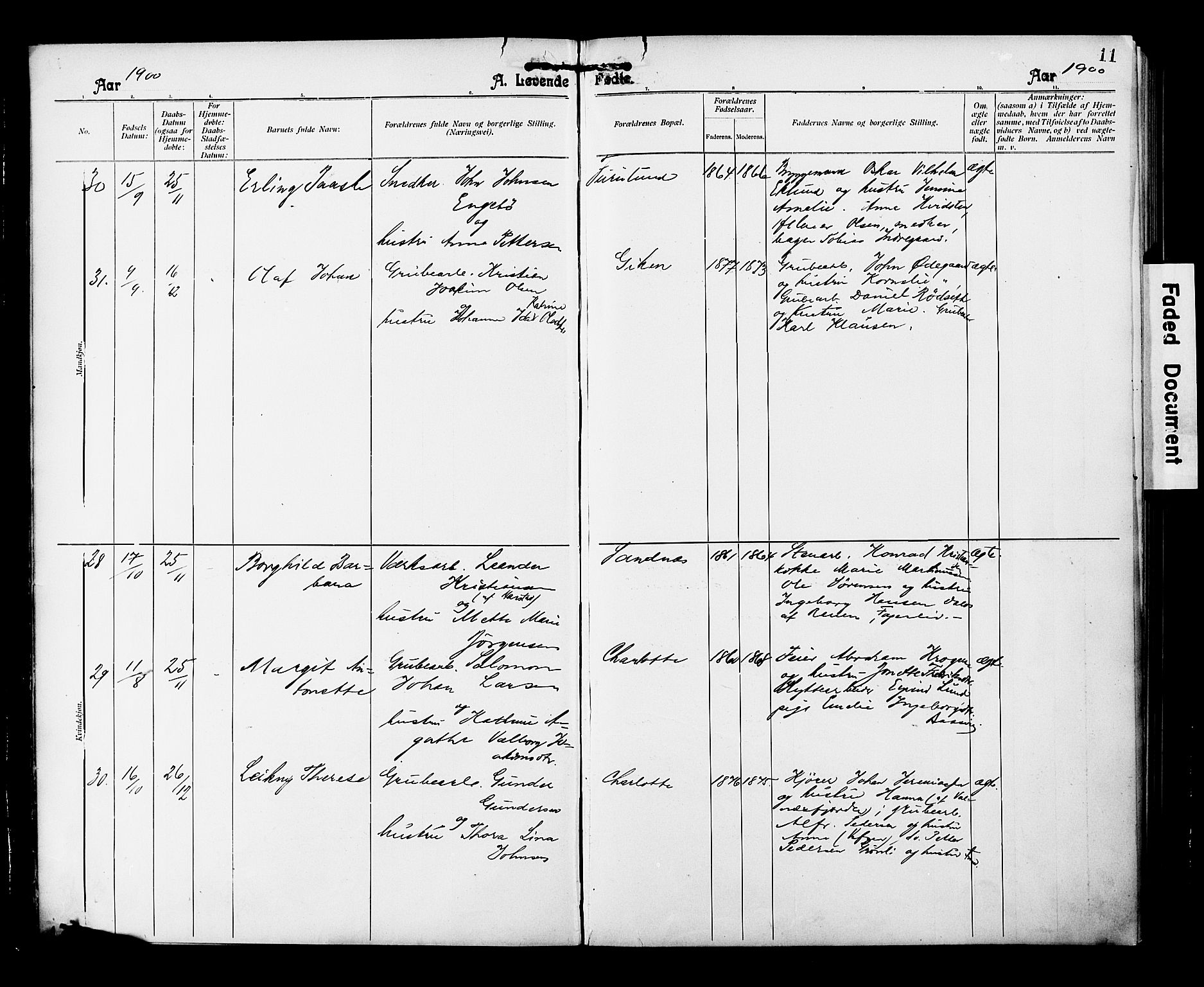 Ministerialprotokoller, klokkerbøker og fødselsregistre - Nordland, AV/SAT-A-1459/850/L0709: Parish register (official) no. 850A01, 1899-1909, p. 11