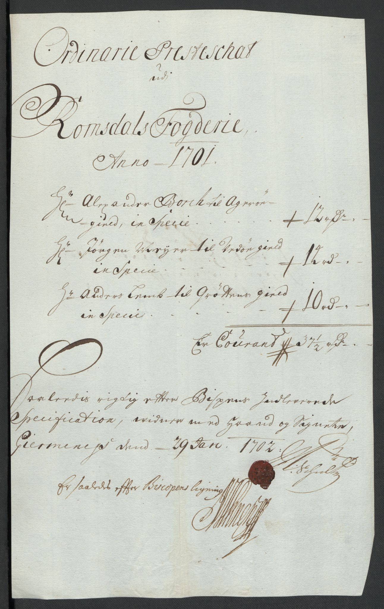 Rentekammeret inntil 1814, Reviderte regnskaper, Fogderegnskap, AV/RA-EA-4092/R55/L3655: Fogderegnskap Romsdal, 1701-1702, p. 85