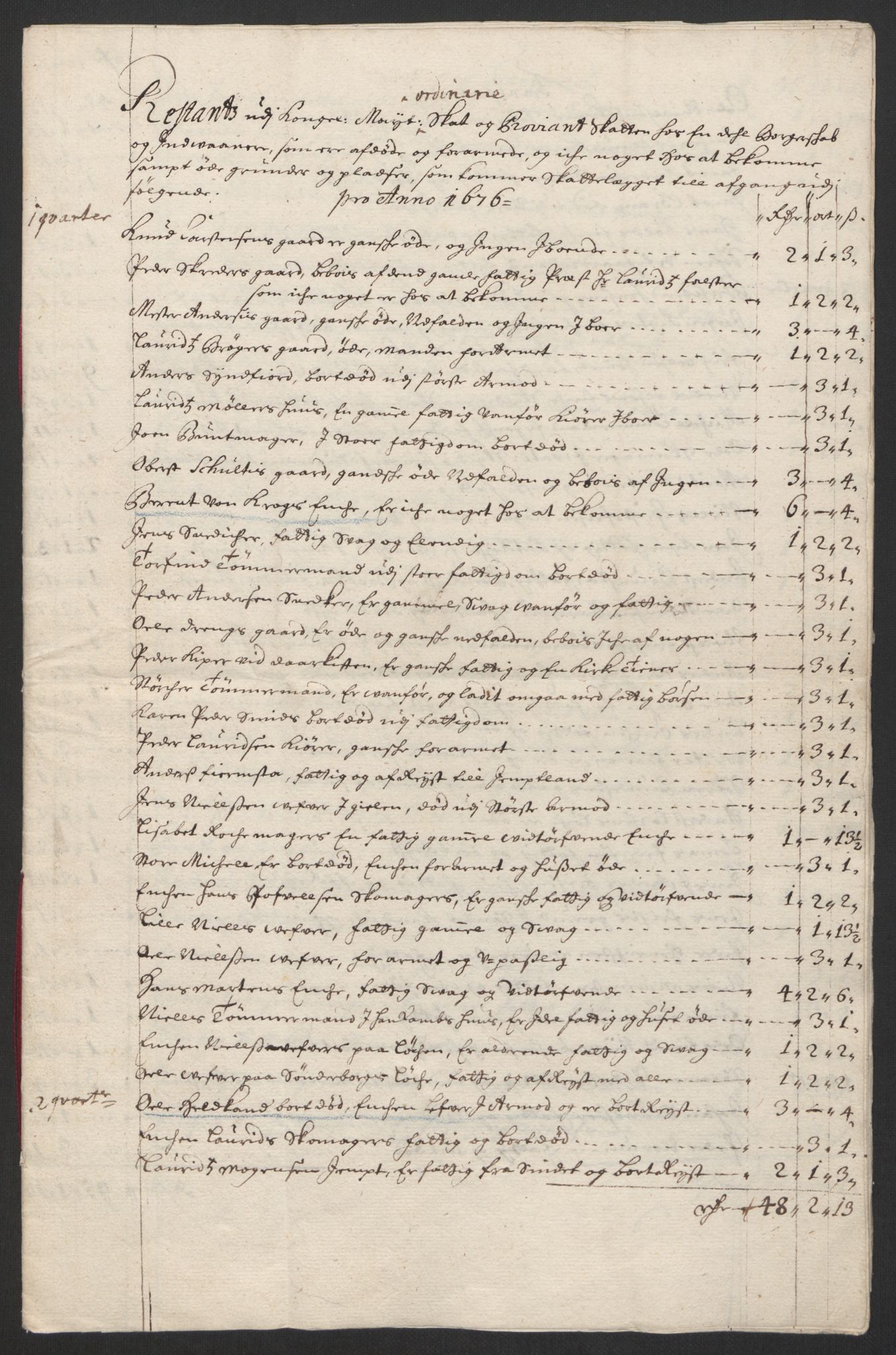 Rentekammeret inntil 1814, Reviderte regnskaper, Byregnskaper, AV/RA-EA-4066/R/Rs/L0504: [S1] Kontribusjonsregnskap, 1631-1684, p. 180