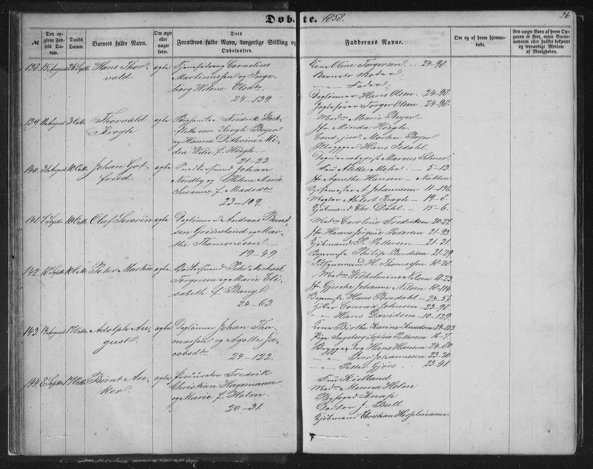 Korskirken sokneprestembete, SAB/A-76101/H/Haa/L0018: Parish register (official) no. B 4, 1857-1866, p. 26