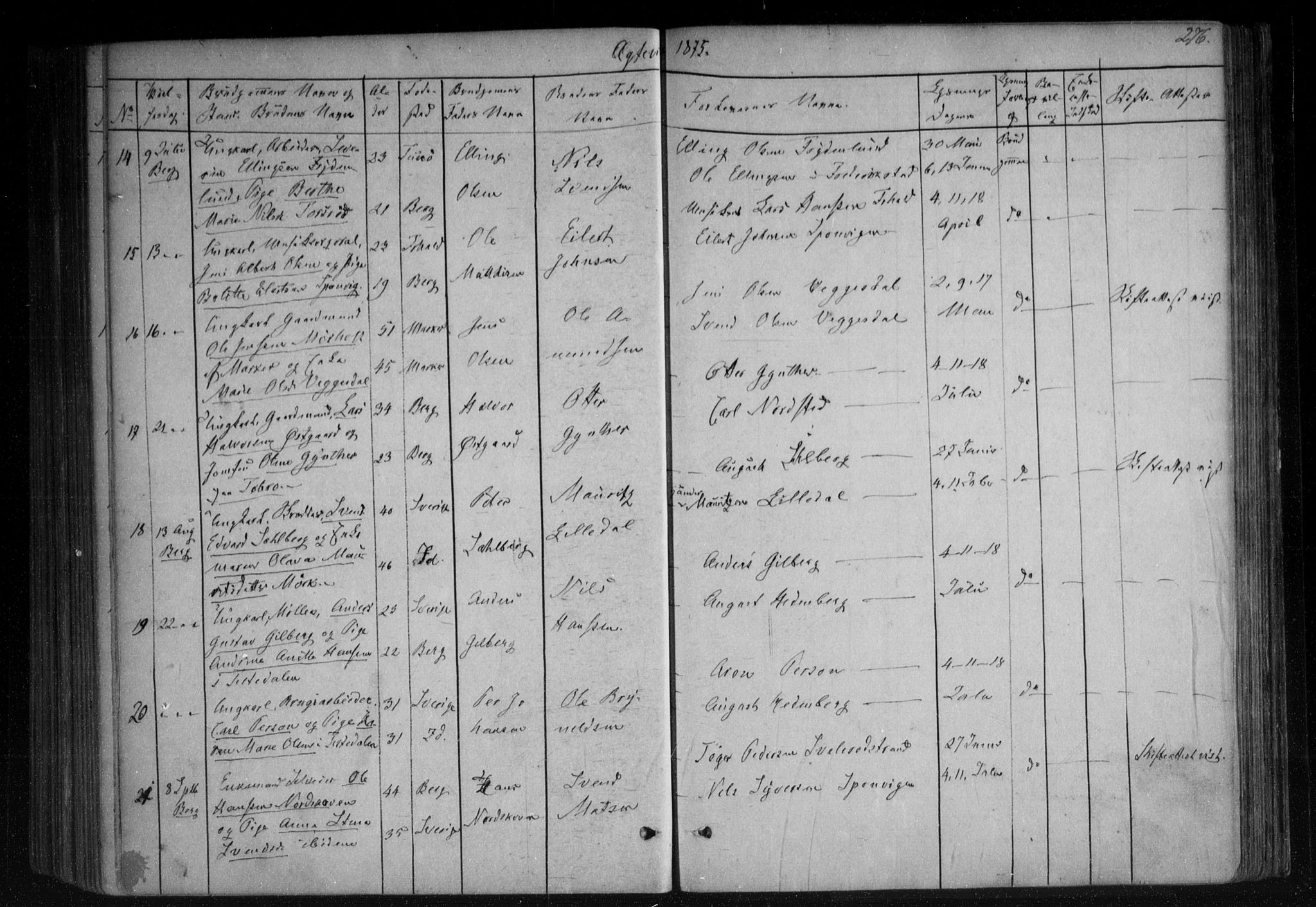 Berg prestekontor Kirkebøker, SAO/A-10902/F/Fa/L0005: Parish register (official) no. I 5, 1861-1877, p. 276
