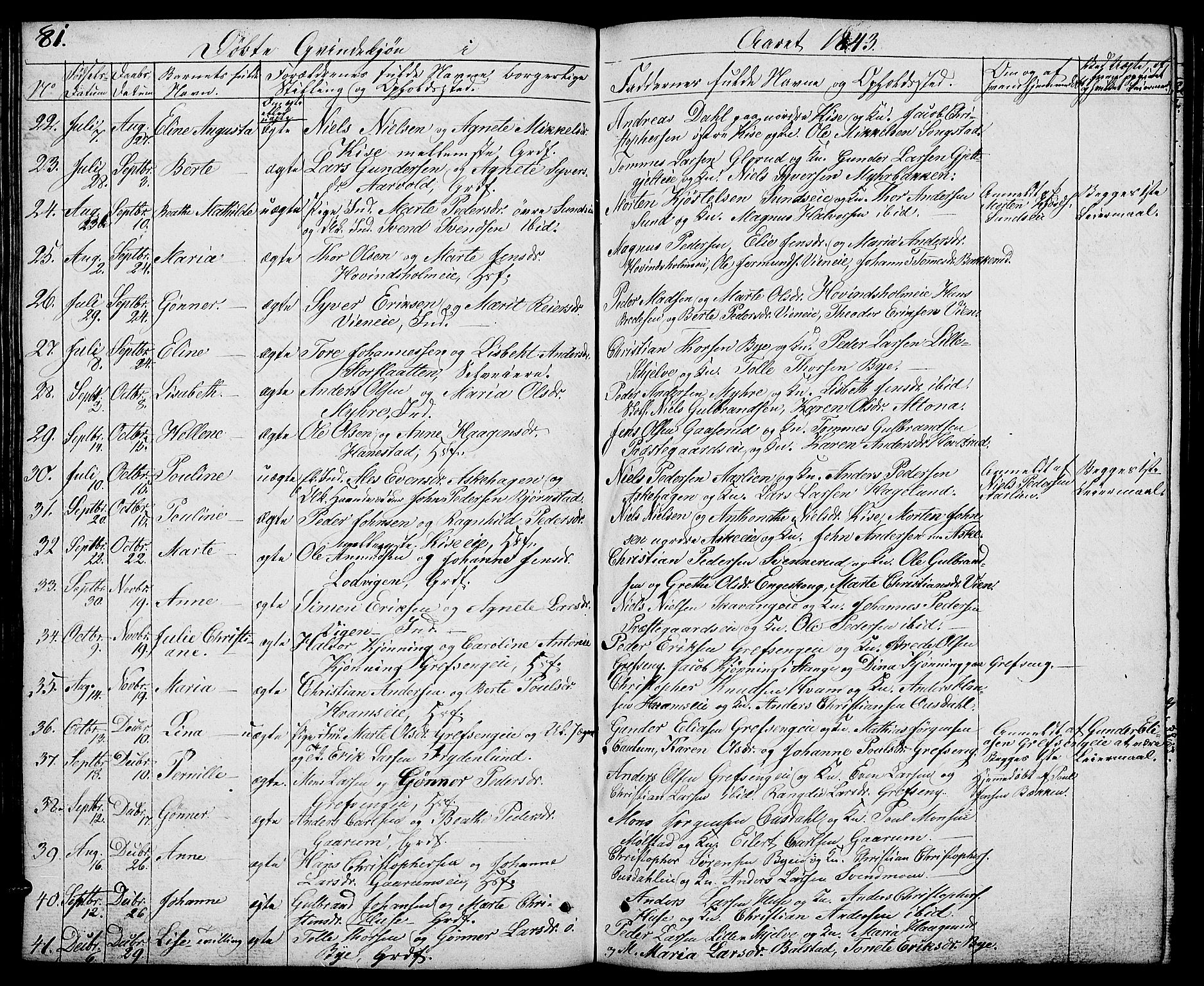 Nes prestekontor, Hedmark, AV/SAH-PREST-020/L/La/L0004: Parish register (copy) no. 4, 1832-1861, p. 81