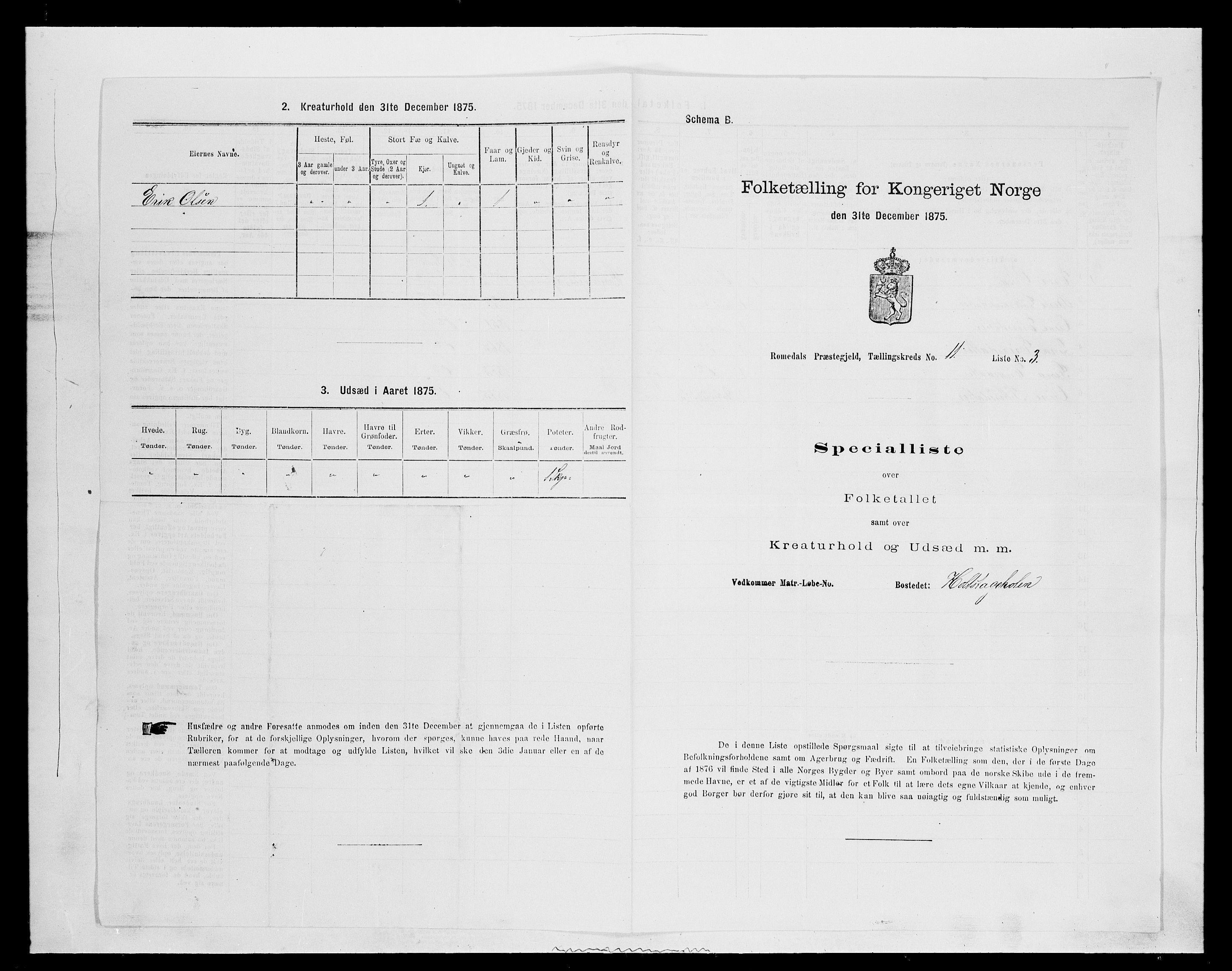 SAH, 1875 census for 0416P Romedal, 1875, p. 1724