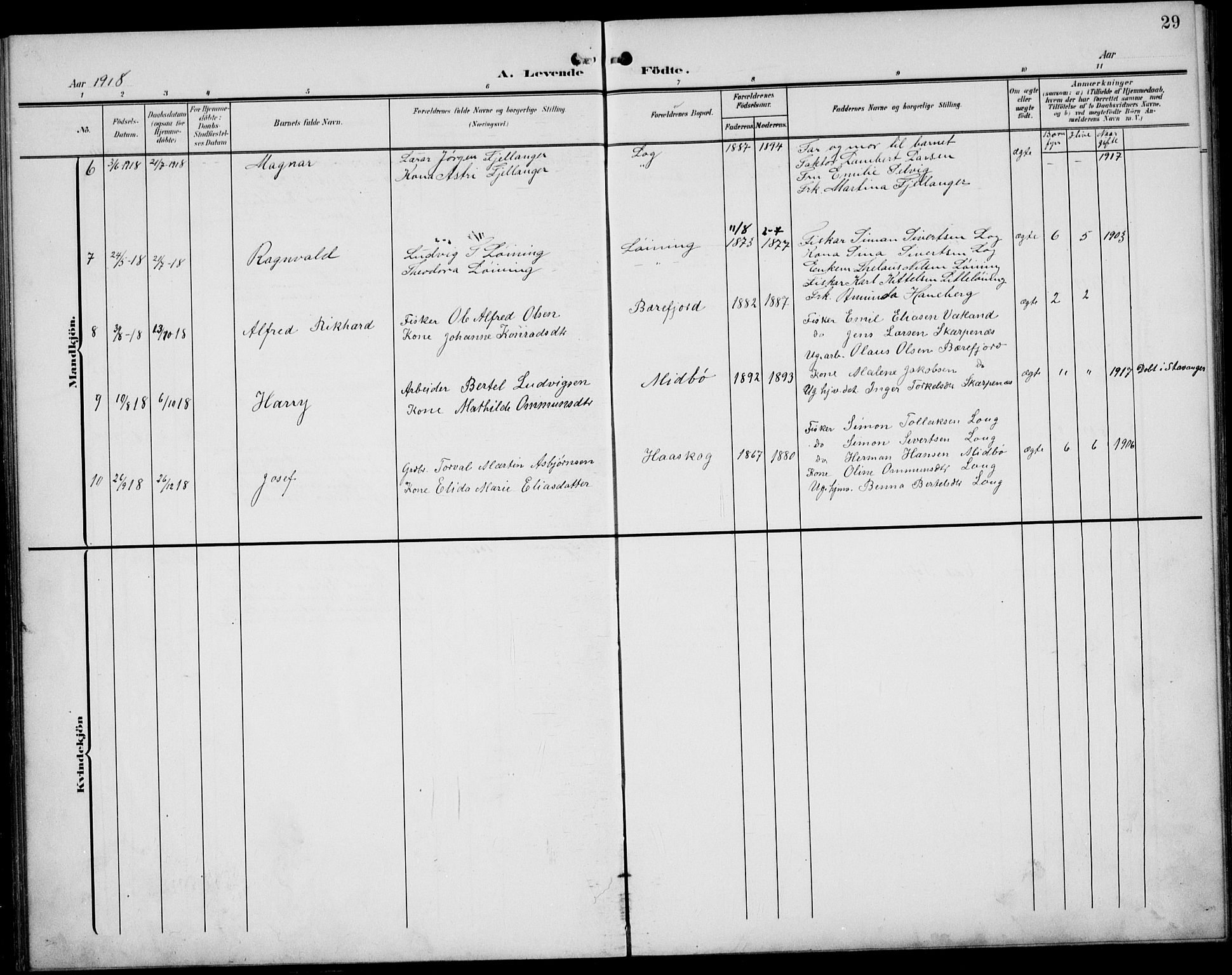 Sokndal sokneprestkontor, SAST/A-101808: Parish register (copy) no. B 7, 1904-1935, p. 29
