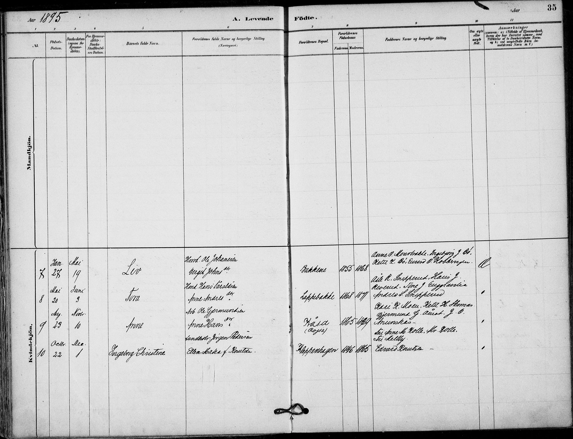 Hjartdal kirkebøker, SAKO/A-270/F/Fb/L0002: Parish register (official) no. II 2, 1880-1932, p. 35