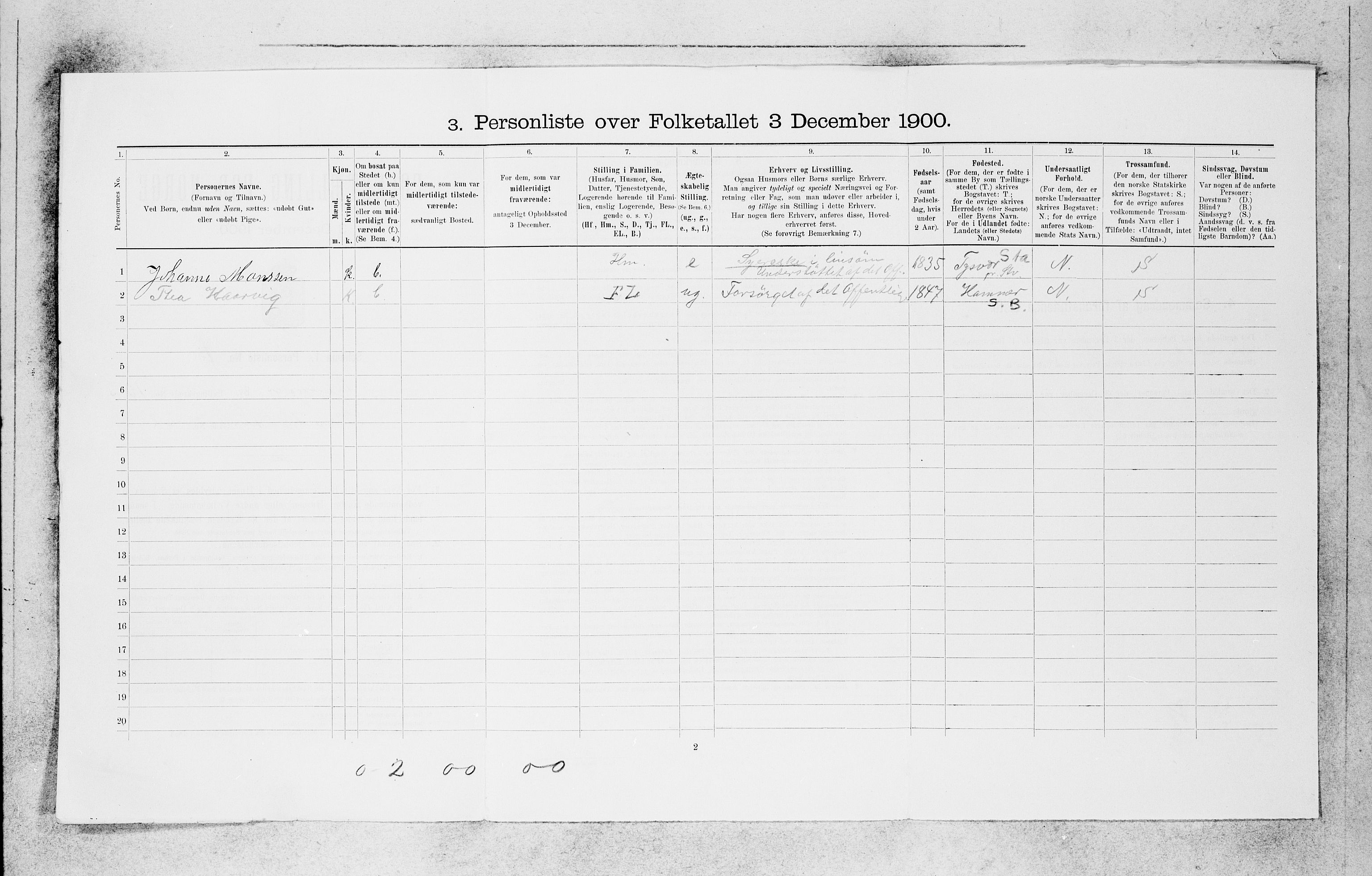 SAB, 1900 census for Bergen, 1900, p. 21499