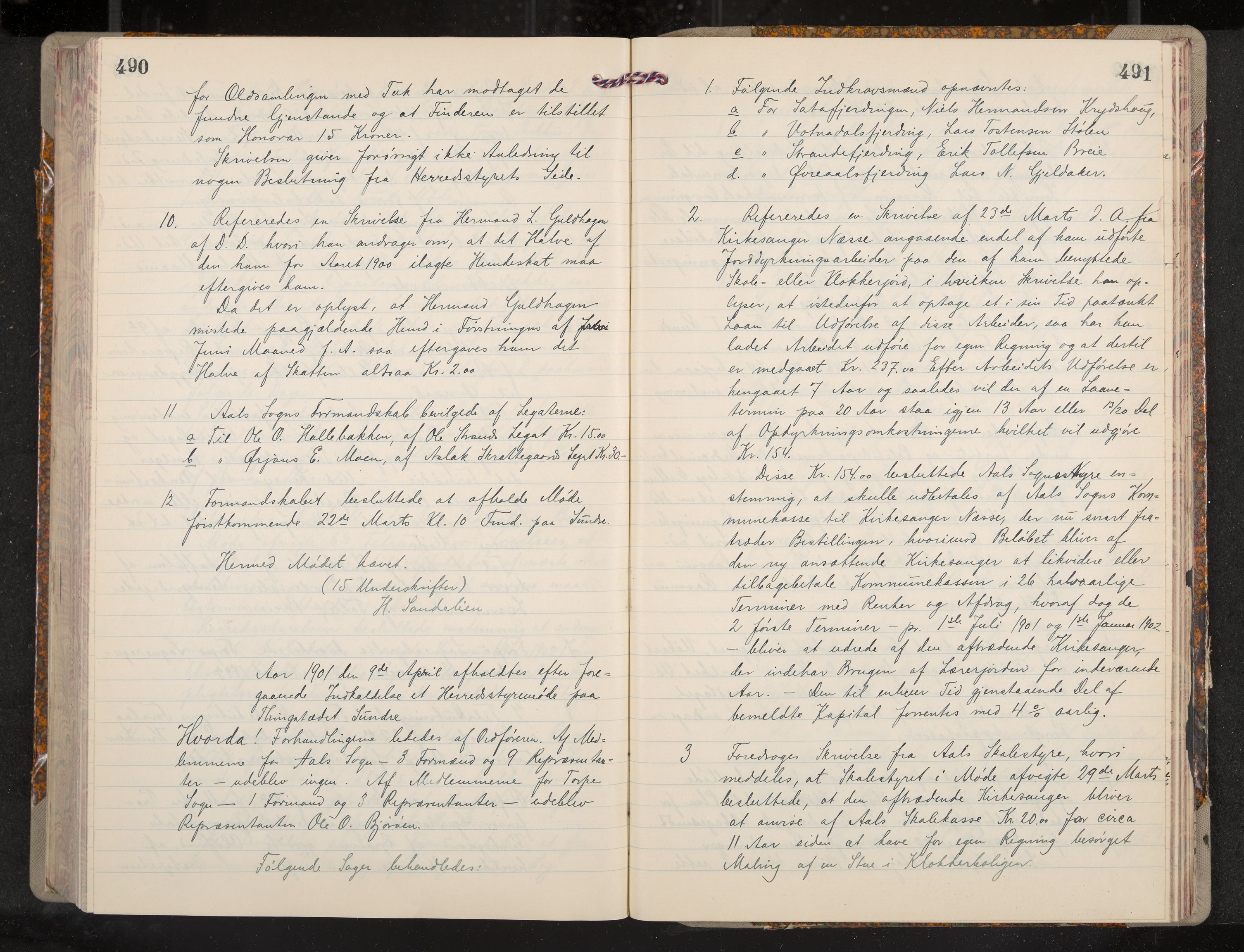 Ål formannskap og sentraladministrasjon, IKAK/0619021/A/Aa/L0004: Utskrift av møtebok, 1881-1901, p. 490-491