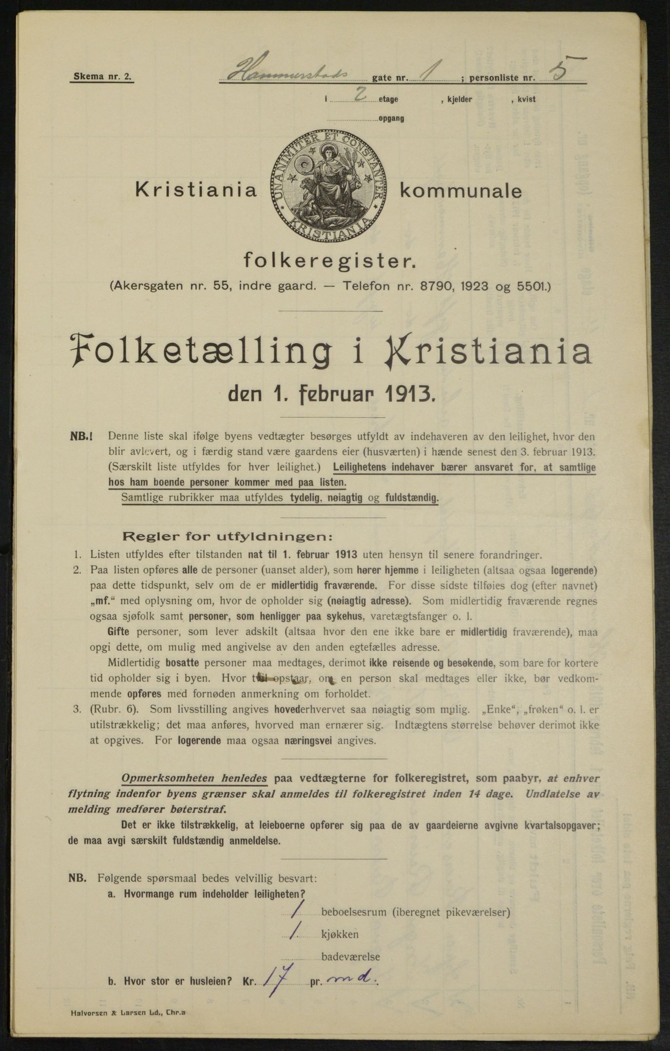 OBA, Municipal Census 1913 for Kristiania, 1913, p. 34589