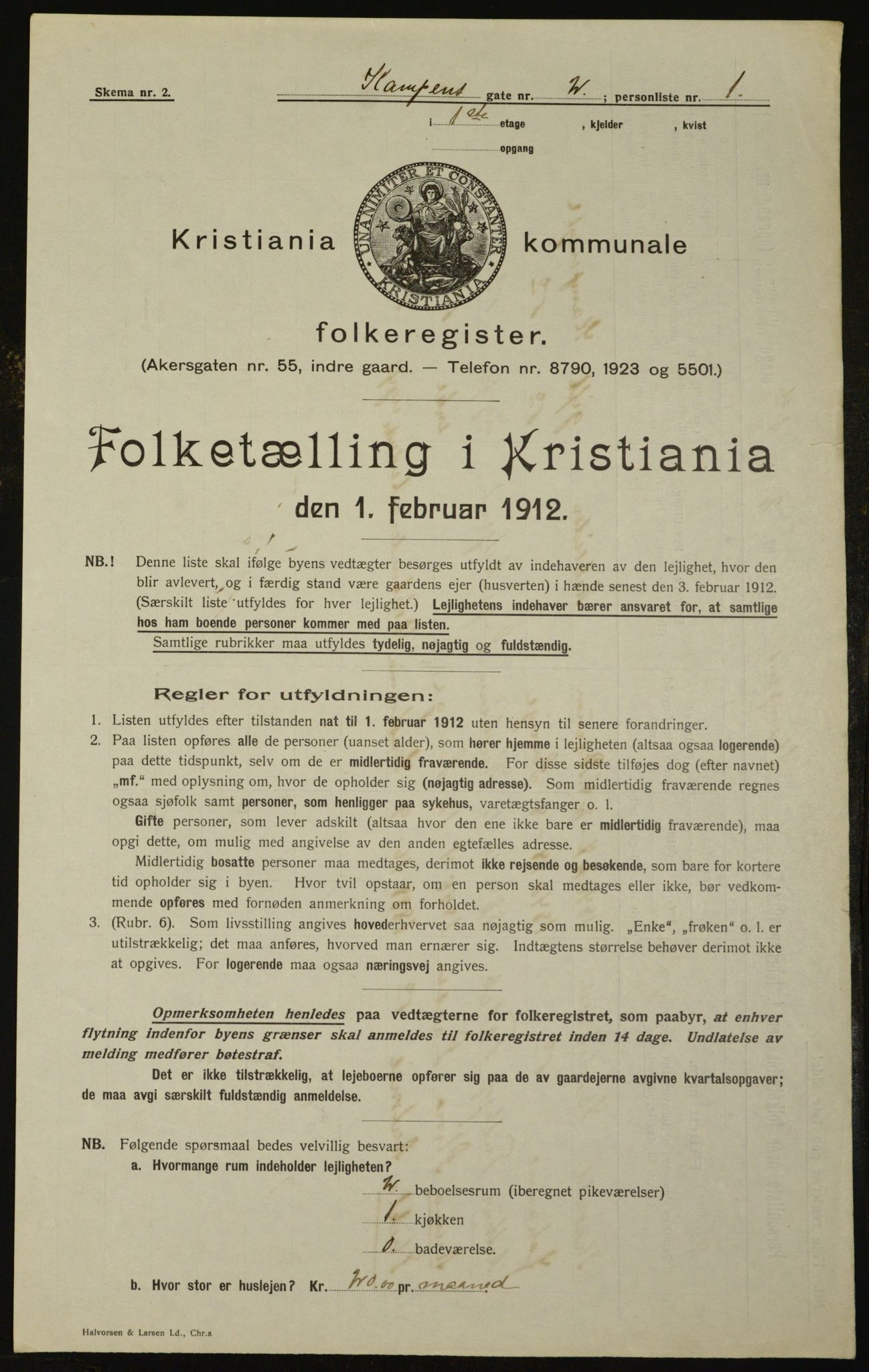 OBA, Municipal Census 1912 for Kristiania, 1912, p. 48057