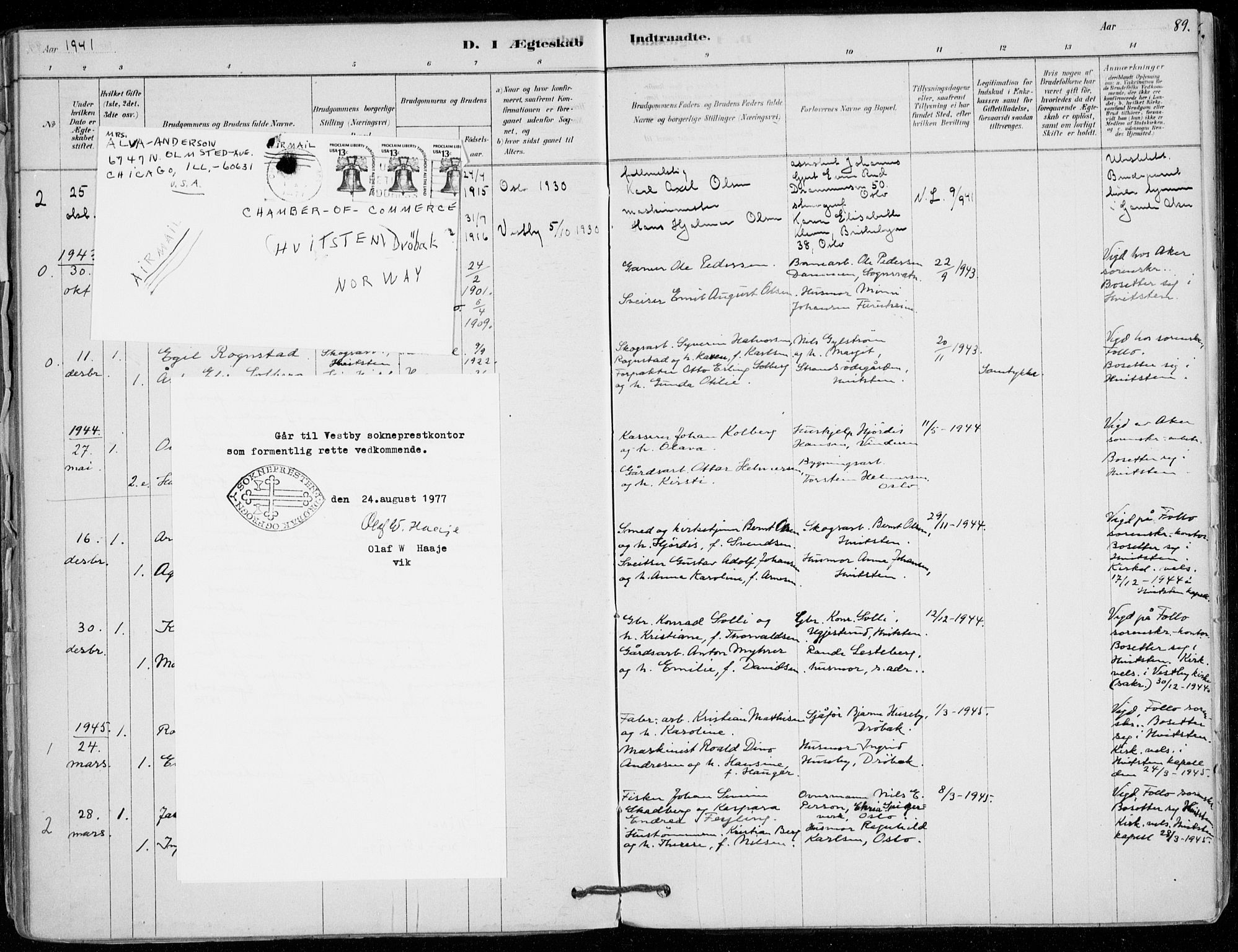 Vestby prestekontor Kirkebøker, SAO/A-10893/F/Fd/L0001: Parish register (official) no. IV 1, 1878-1945, p. 89