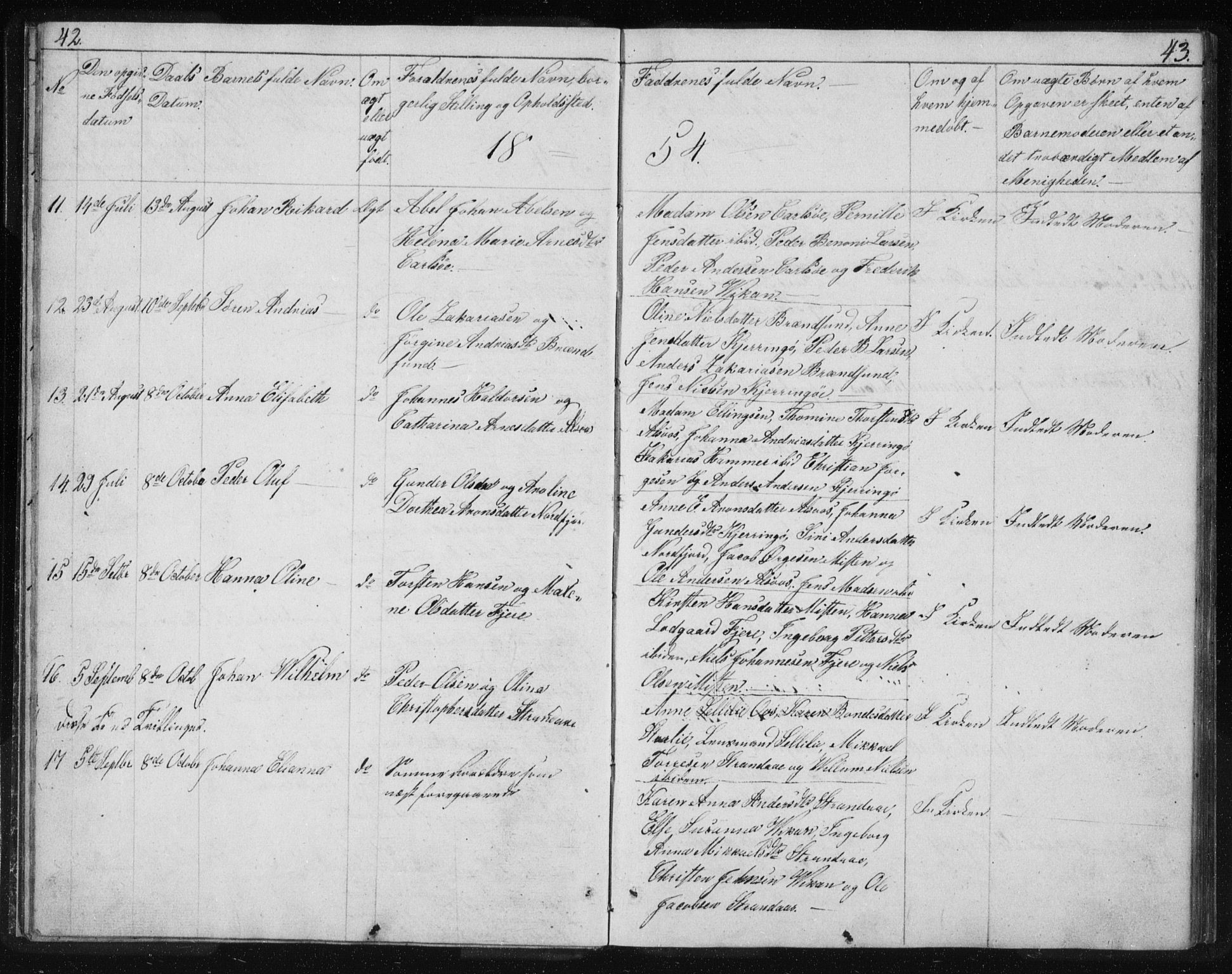 Ministerialprotokoller, klokkerbøker og fødselsregistre - Nordland, SAT/A-1459/803/L0074: Parish register (copy) no. 803C01, 1845-1866, p. 42-43