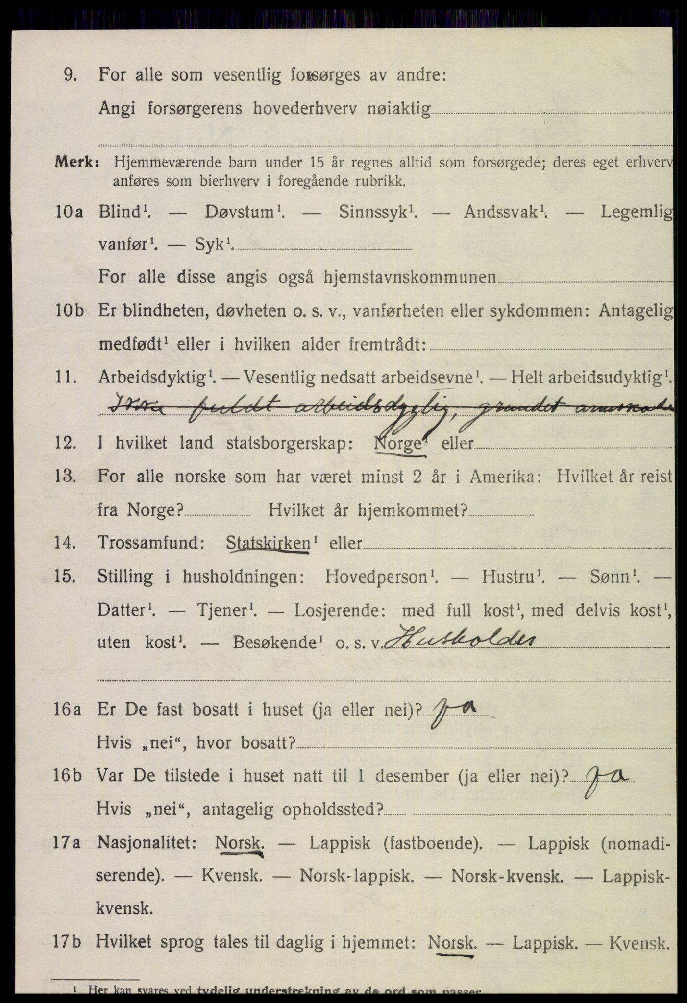 SAT, 1920 census for Snåsa, 1920, p. 2283