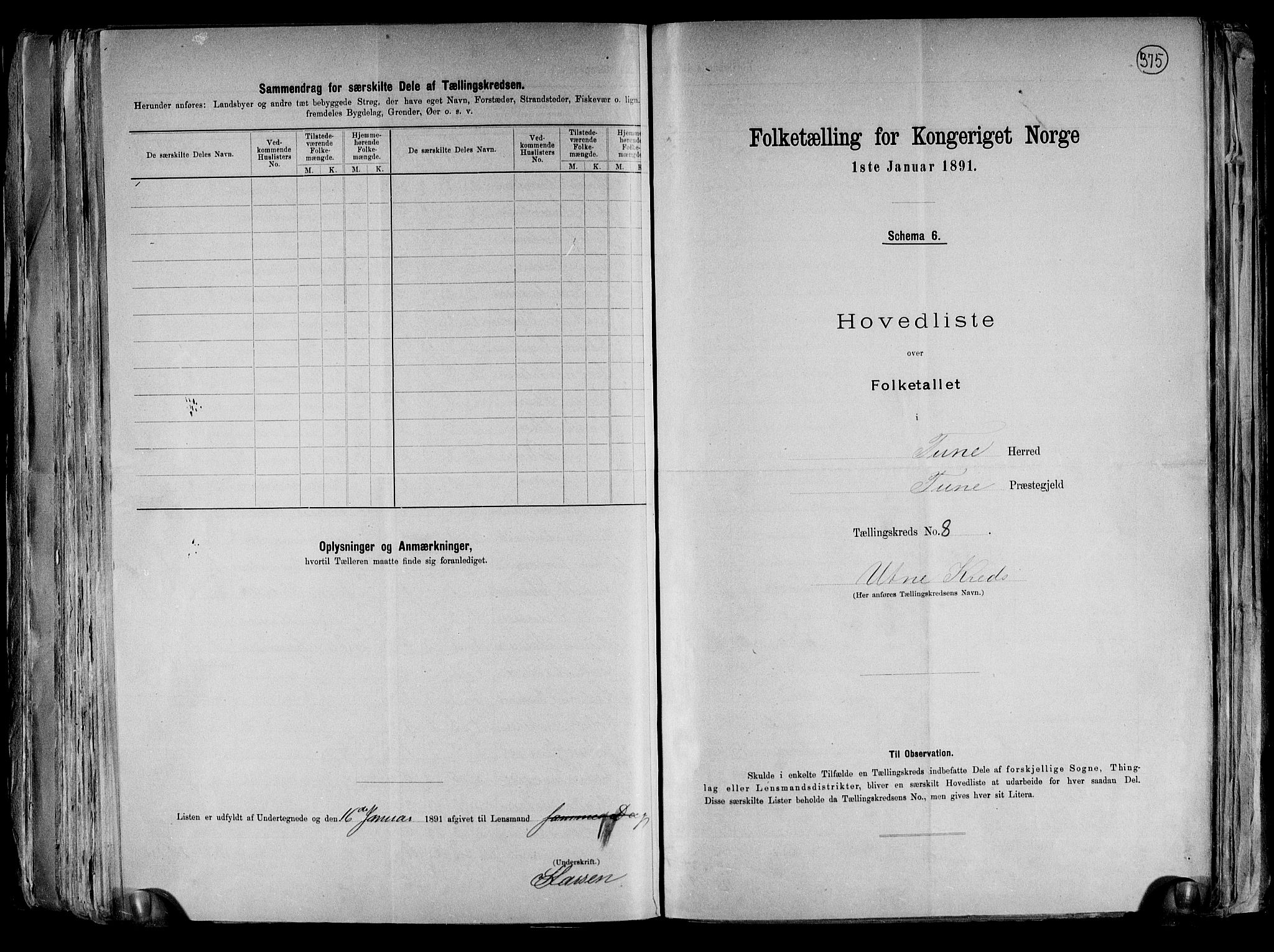 RA, 1891 census for 0130 Tune, 1891, p. 34