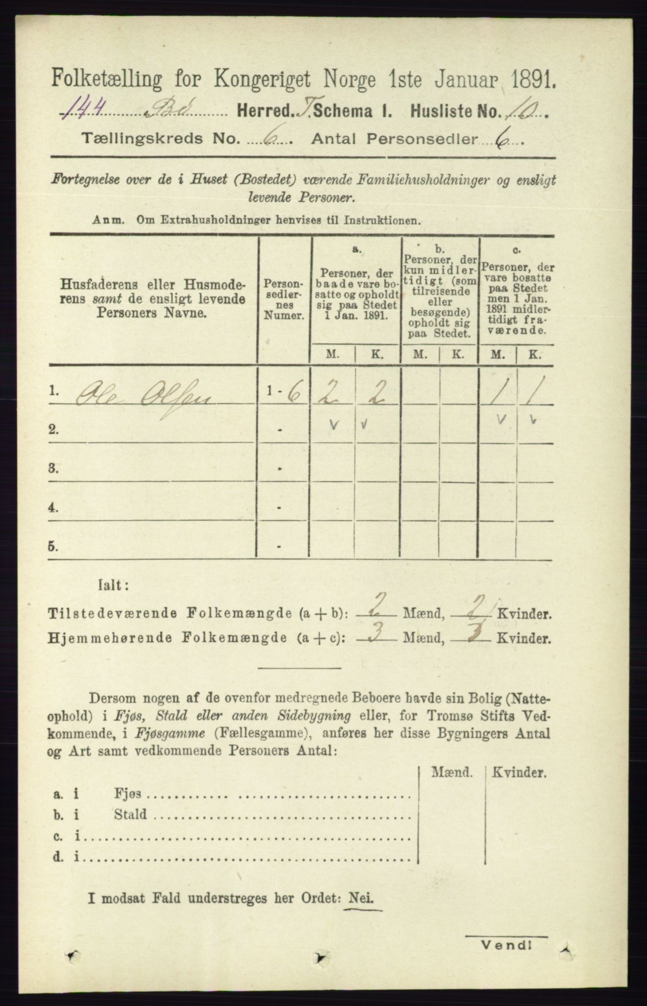 RA, 1891 census for 0821 Bø, 1891, p. 1847