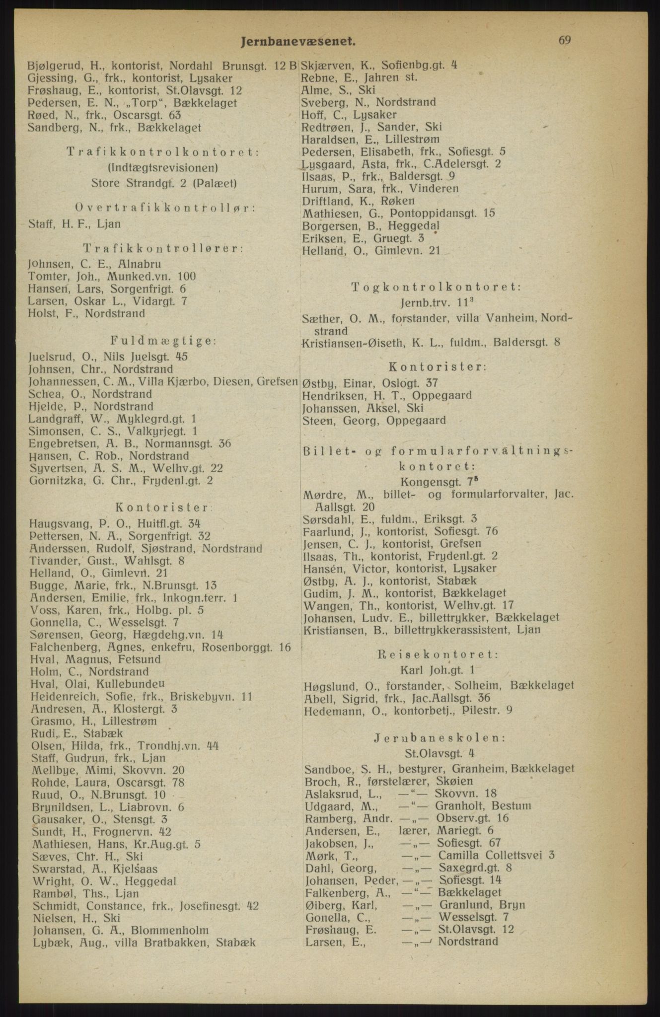 Kristiania/Oslo adressebok, PUBL/-, 1914, p. 69