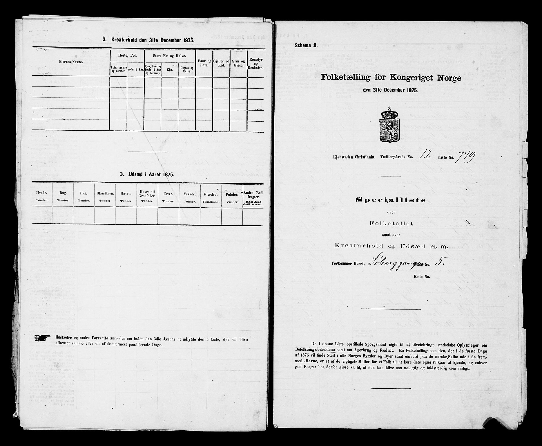 RA, 1875 census for 0301 Kristiania, 1875, p. 2277