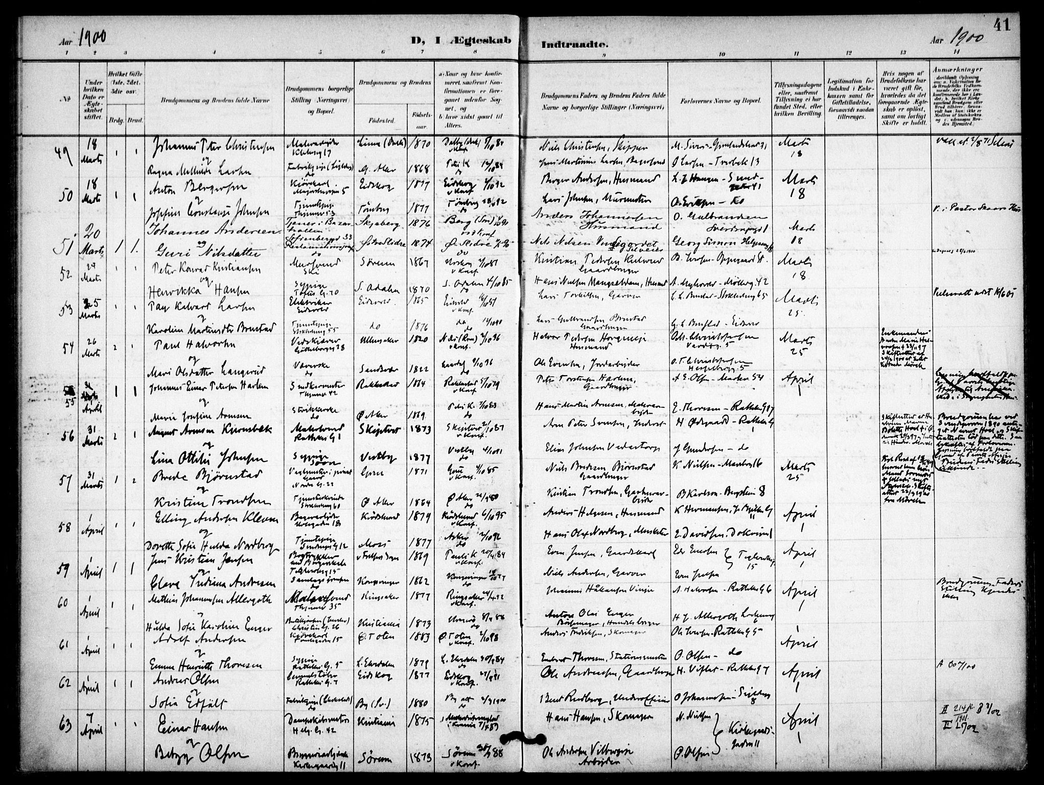 Petrus prestekontor Kirkebøker, AV/SAO-A-10872/F/Fa/L0009: Parish register (official) no. 9, 1897-1911, p. 41