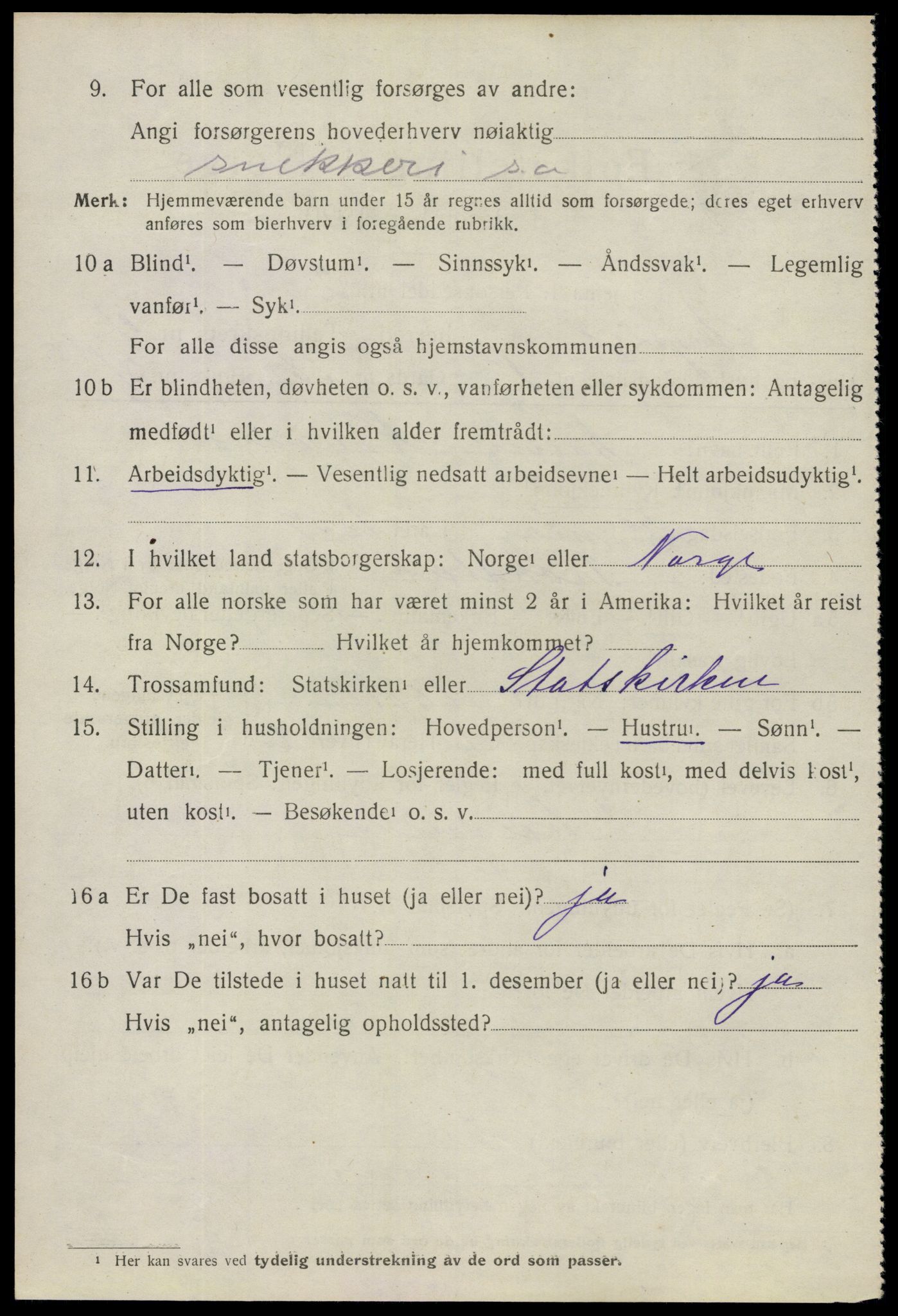 SAO, 1920 census for Mysen, 1920, p. 2440