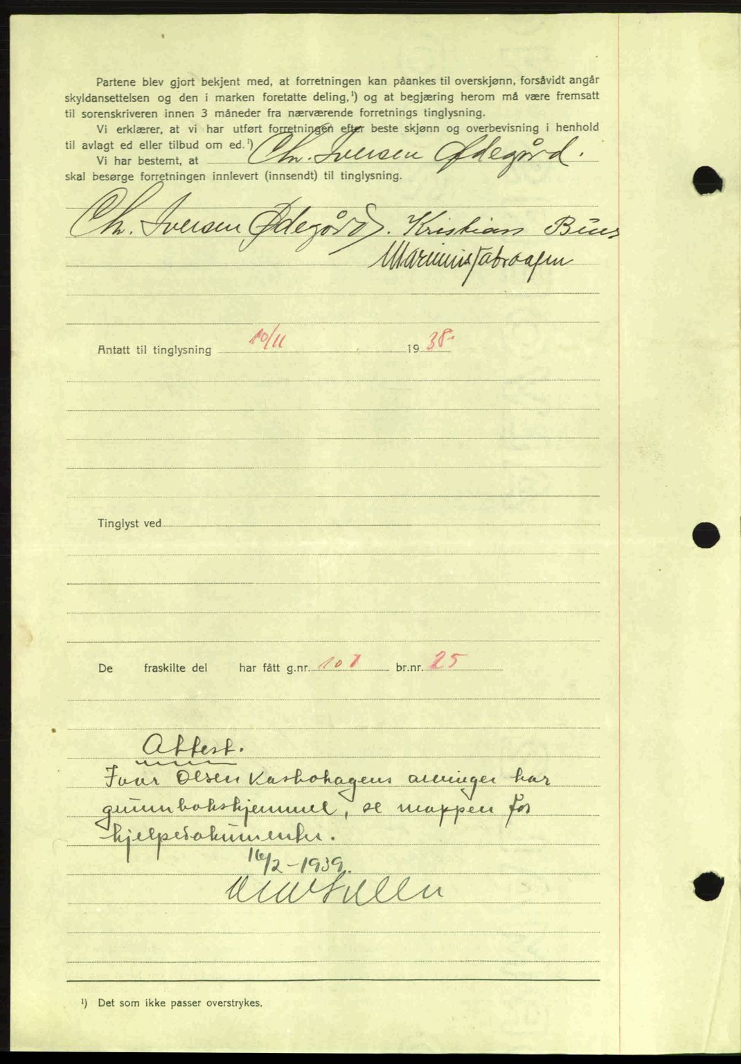 Idd og Marker sorenskriveri, AV/SAO-A-10283/G/Gb/Gbb/L0002: Mortgage book no. A2, 1937-1938, Diary no: : 1352/1938