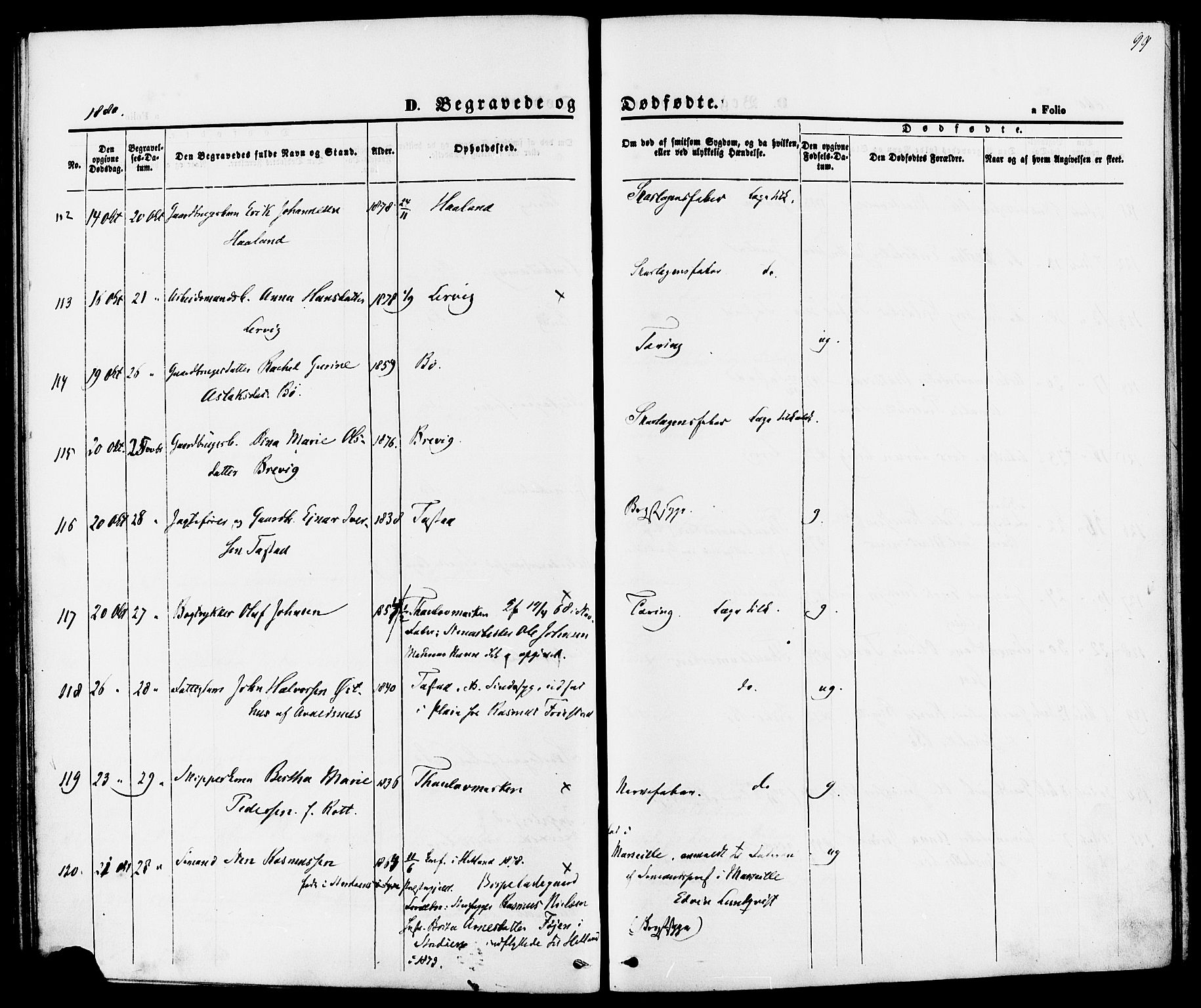 Hetland sokneprestkontor, AV/SAST-A-101826/30/30BA/L0006: Parish register (official) no. A 6, 1869-1884, p. 99