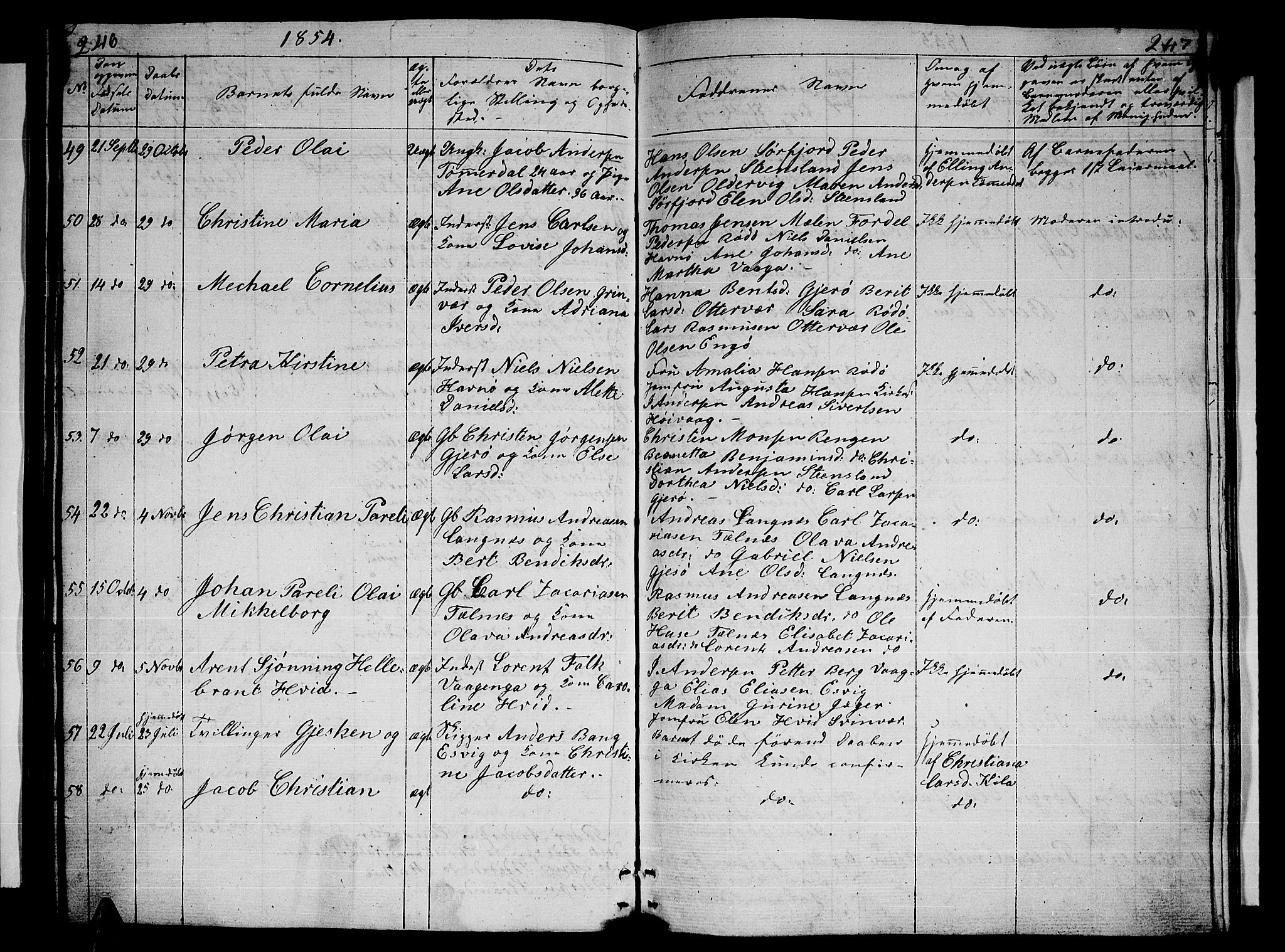 Ministerialprotokoller, klokkerbøker og fødselsregistre - Nordland, AV/SAT-A-1459/841/L0618: Parish register (copy) no. 841C02, 1833-1855, p. 246-247