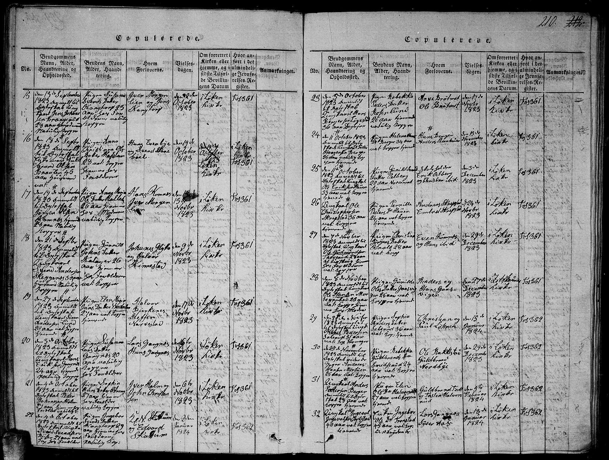 Høland prestekontor Kirkebøker, SAO/A-10346a/G/Ga/L0001: Parish register (copy) no. I 1, 1814-1827, p. 210