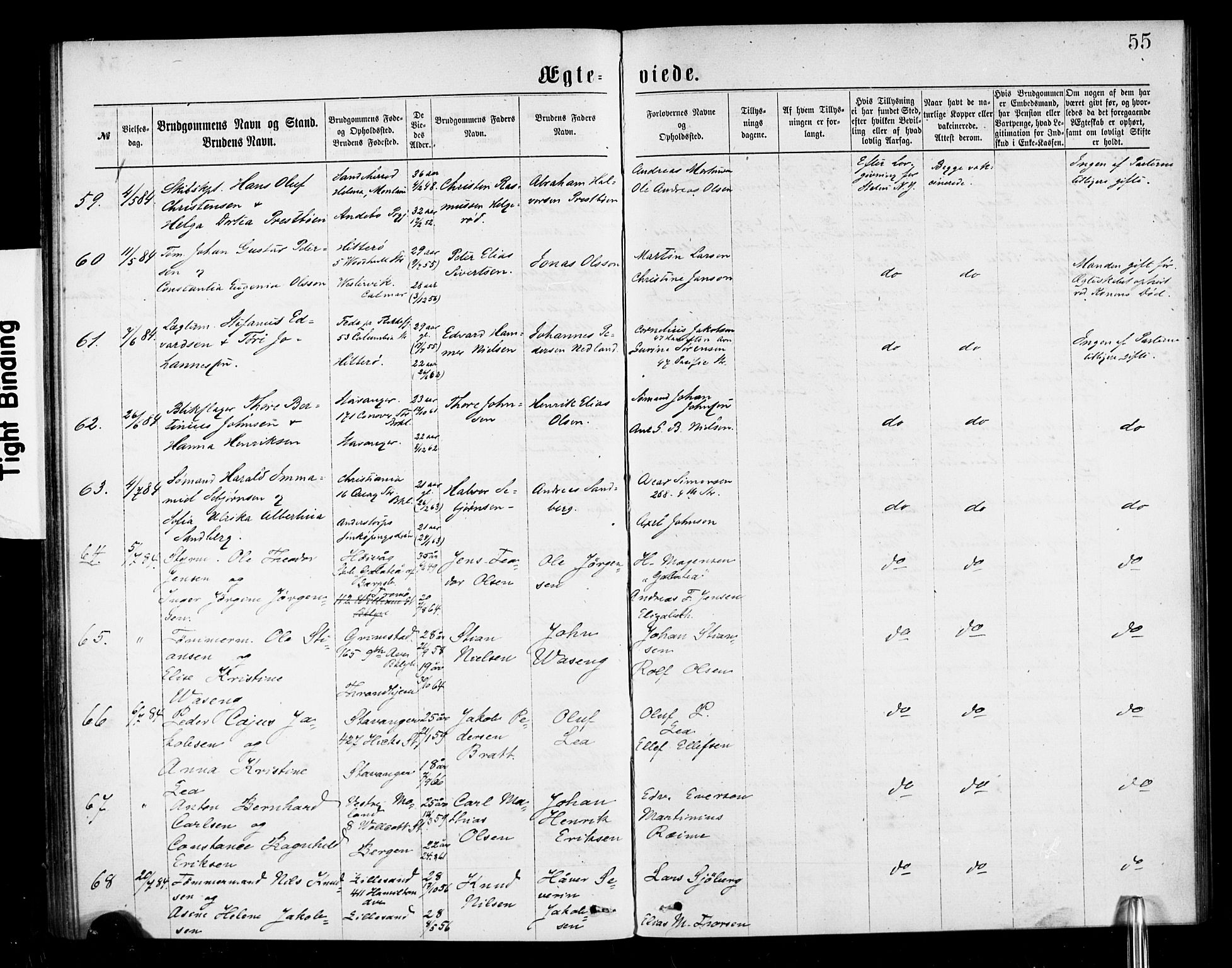 Den norske sjømannsmisjon i utlandet/New York, SAB/SAB/PA-0110/H/Ha/L0001: Parish register (official) no. A 1, 1878-1885, p. 55