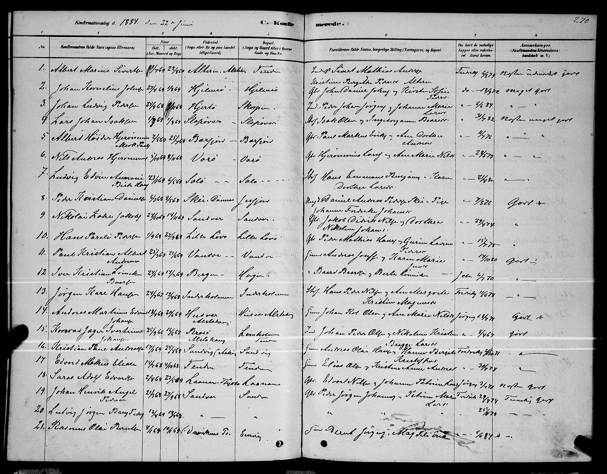 Ministerialprotokoller, klokkerbøker og fødselsregistre - Nordland, AV/SAT-A-1459/834/L0513: Parish register (copy) no. 834C04, 1877-1892, p. 270