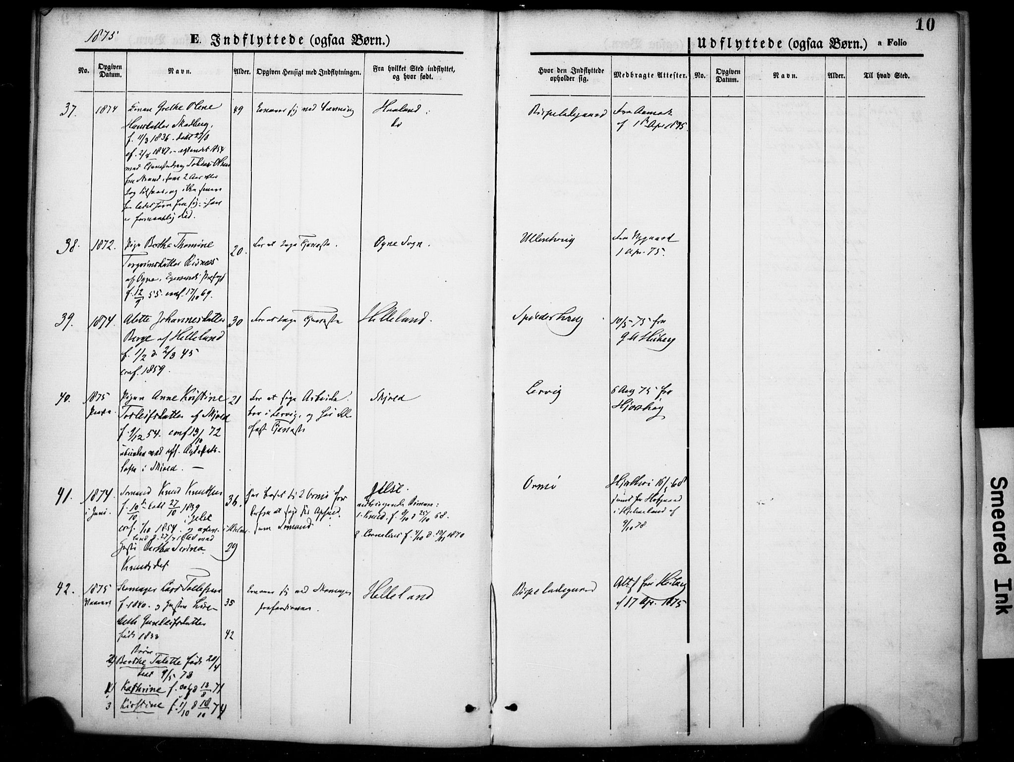 Hetland sokneprestkontor, SAST/A-101826/30/30BA/L0007: Parish register (official) no. A 7, 1870-1924, p. 10