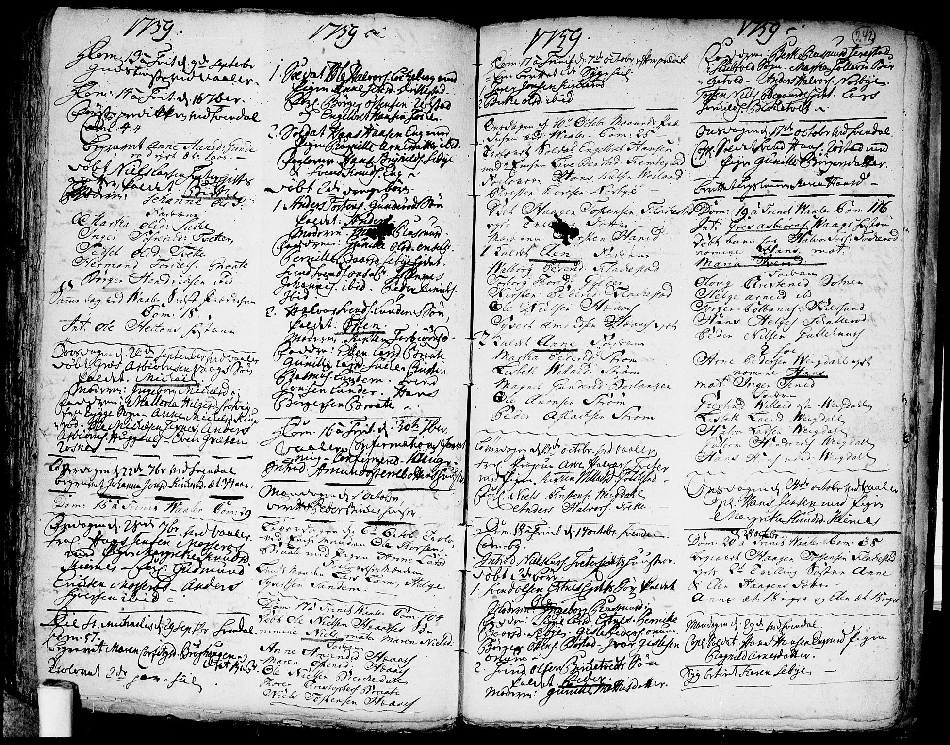 Våler prestekontor Kirkebøker, SAO/A-11083/F/Fa/L0003: Parish register (official) no. I 3, 1730-1770, p. 242